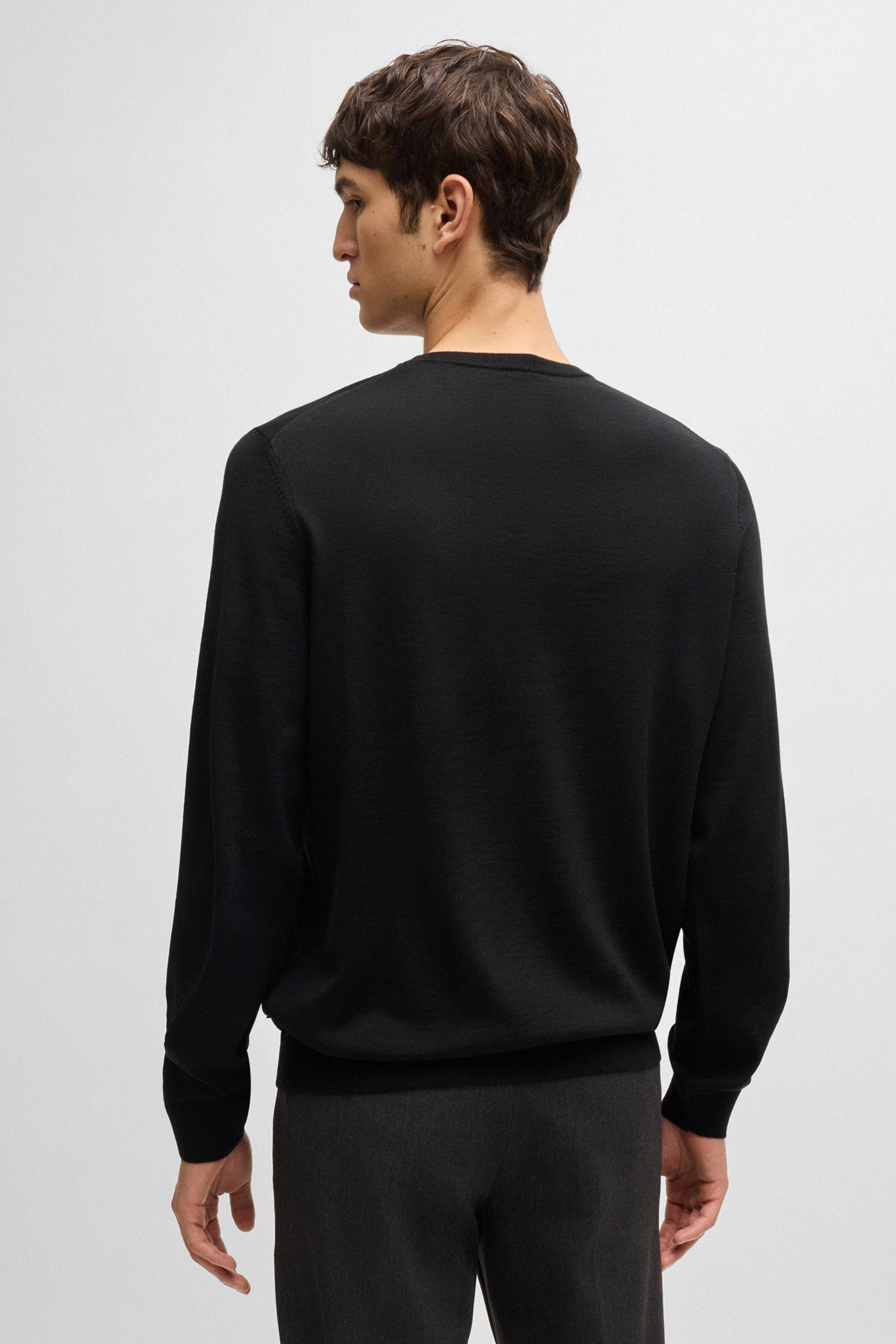 BOSS Slim Fit Virgin Wool Crew-Neck Sweater Leno-P BOSS Slim Fit Virgin Wool Crew-Neck Sweater Leno-P