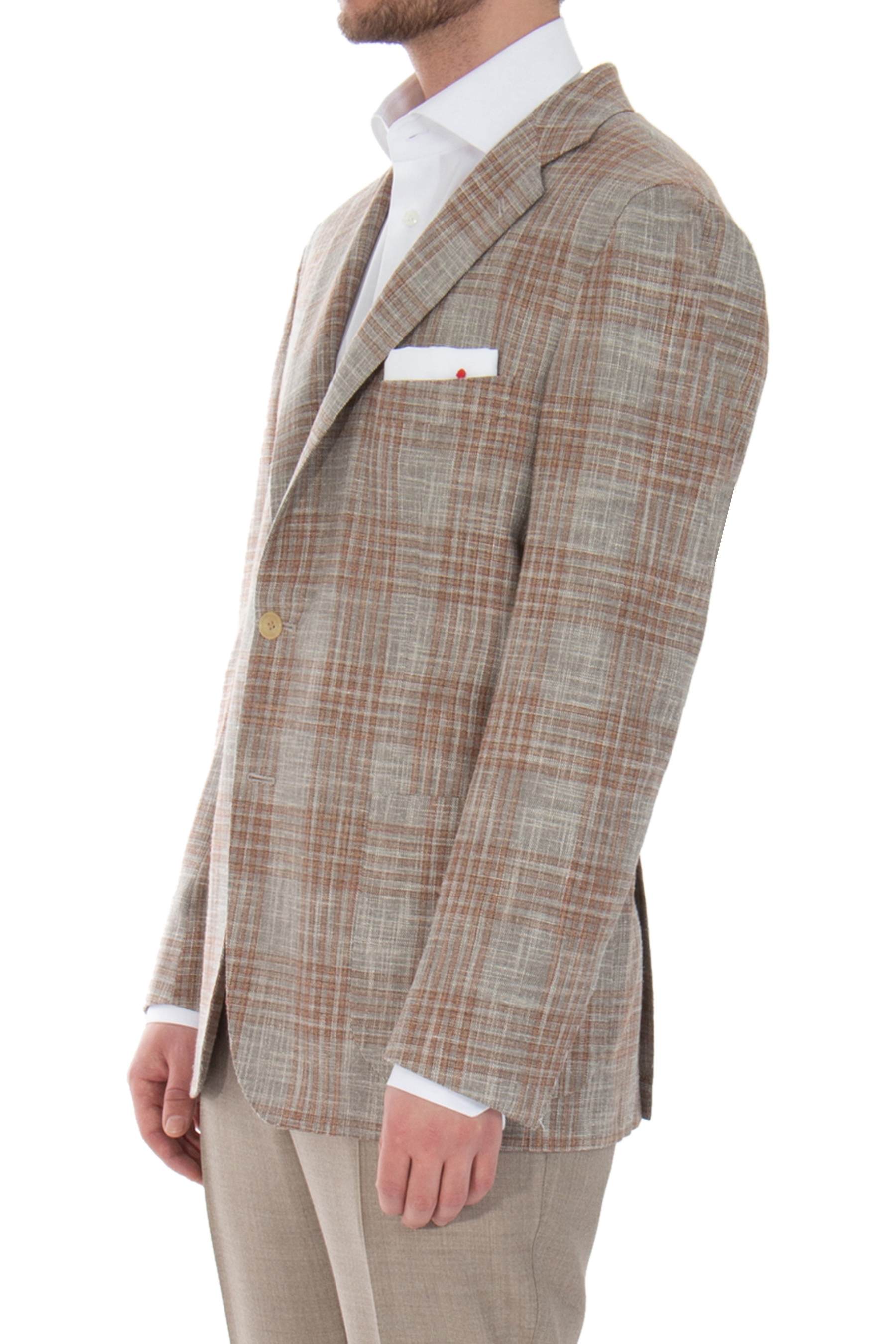 KITON Checked Virgin Wool Blend Jacket KITON Checked Virgin Wool Blend Jacket