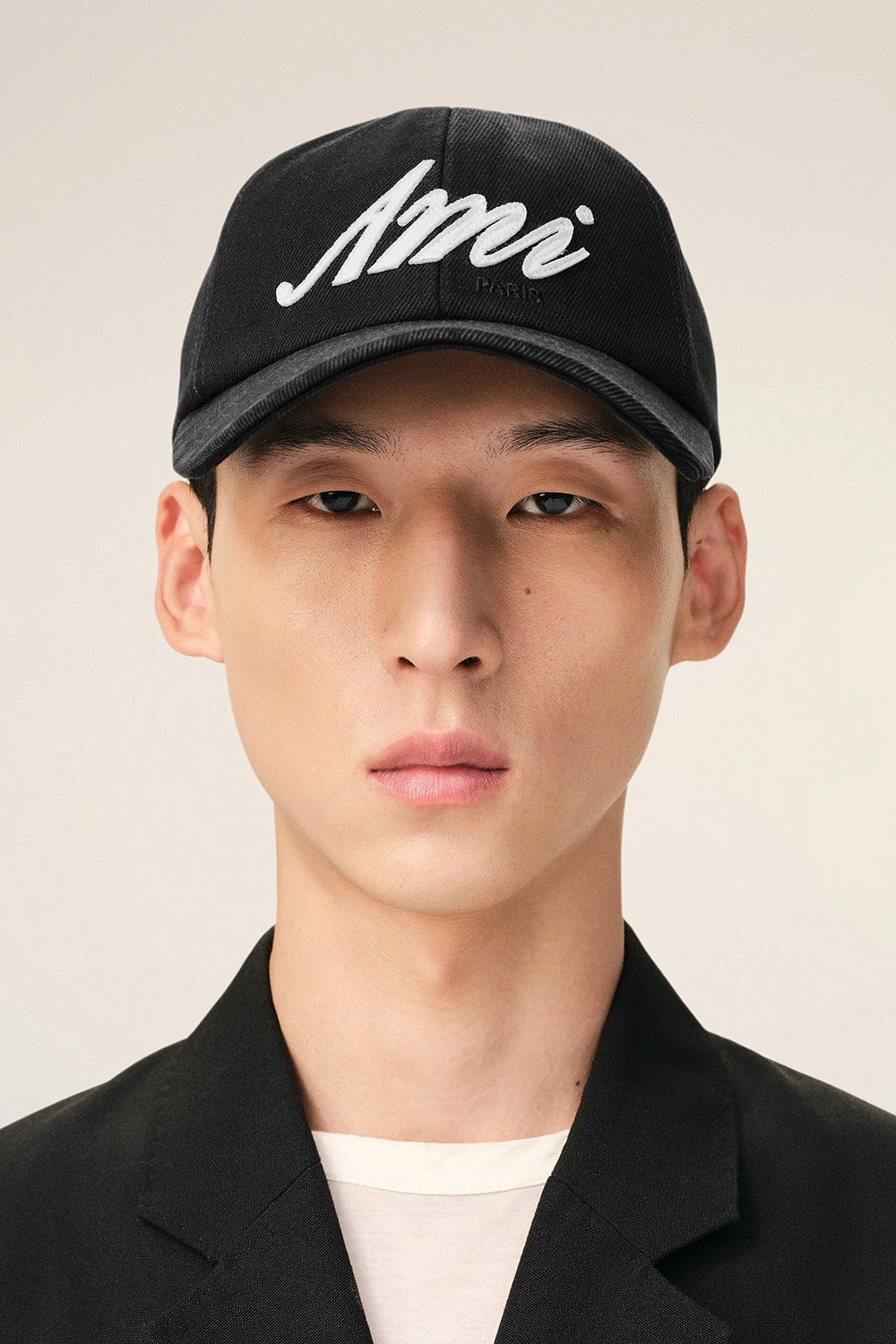 AMI PARIS Cotton Felt Patch Cap