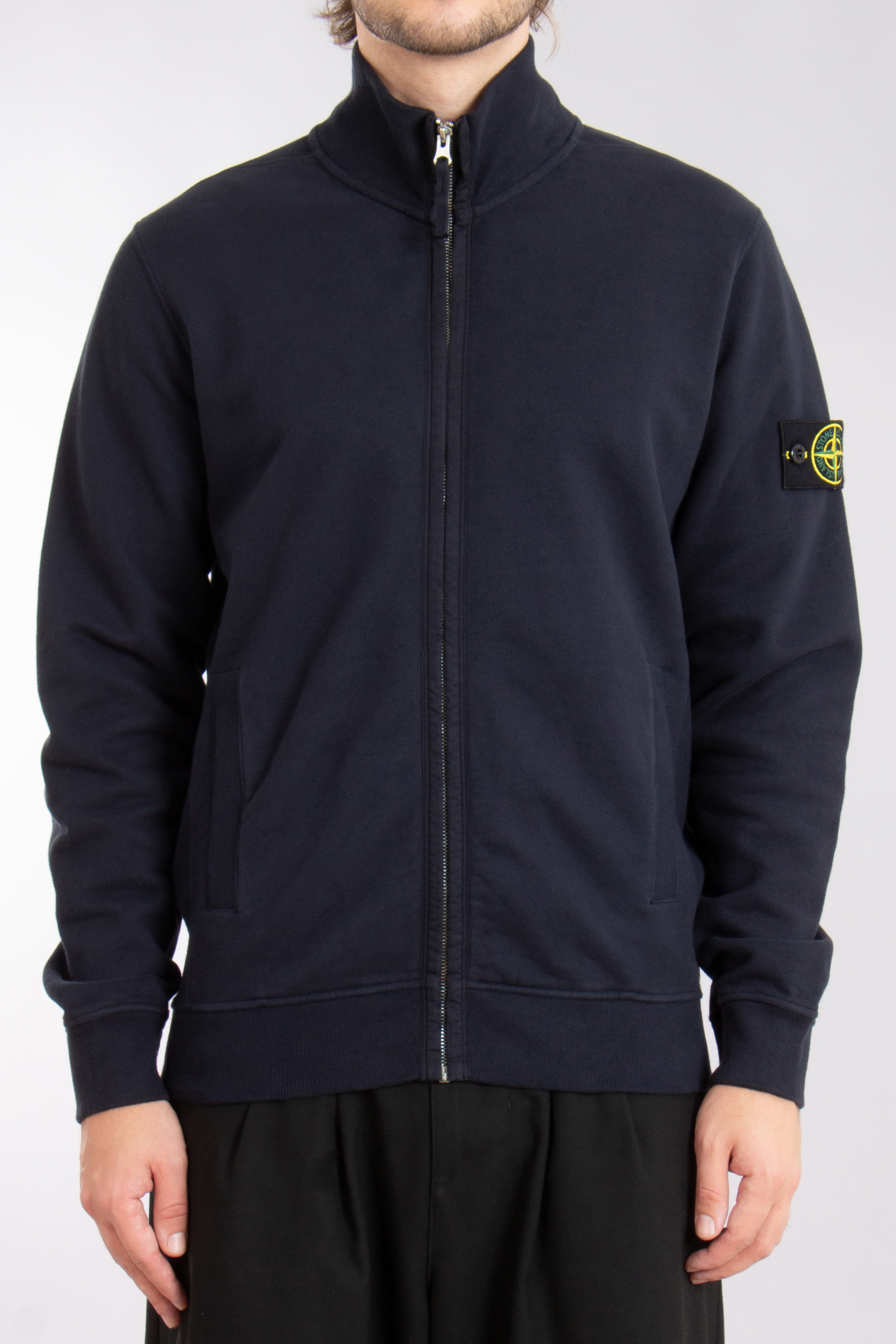 STONE ISLAND Organic Cotton Fleece Full Zip Sweatshirt STONE ISLAND Organic Cotton Fleece Full Zip Sweatshirt