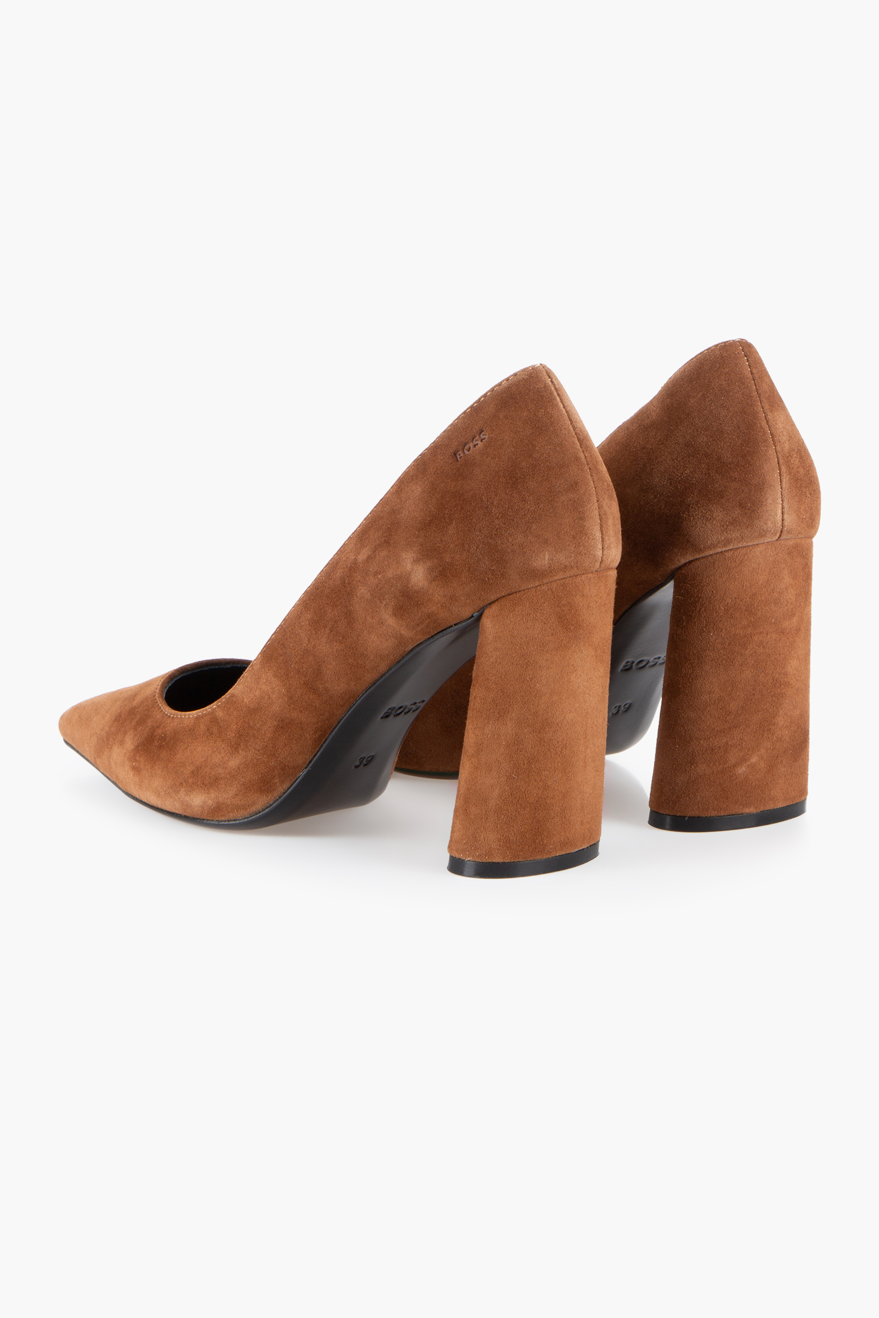 BOSS Block Heel Suede Leather Pumps Gracey