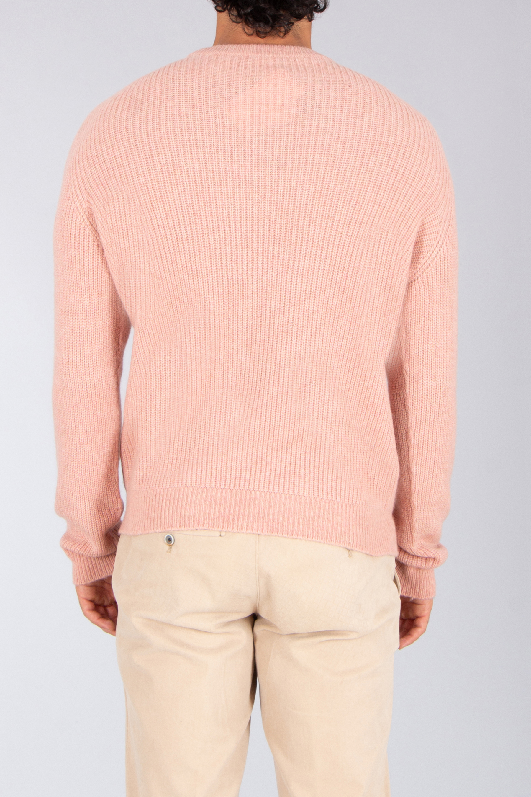 ROBERTO COLLINA Regular Fit Ribbed Extrafine Wool-Baby Camel Blend Crew Neck Sweater Bekleidung, Strickwaren, Pullover