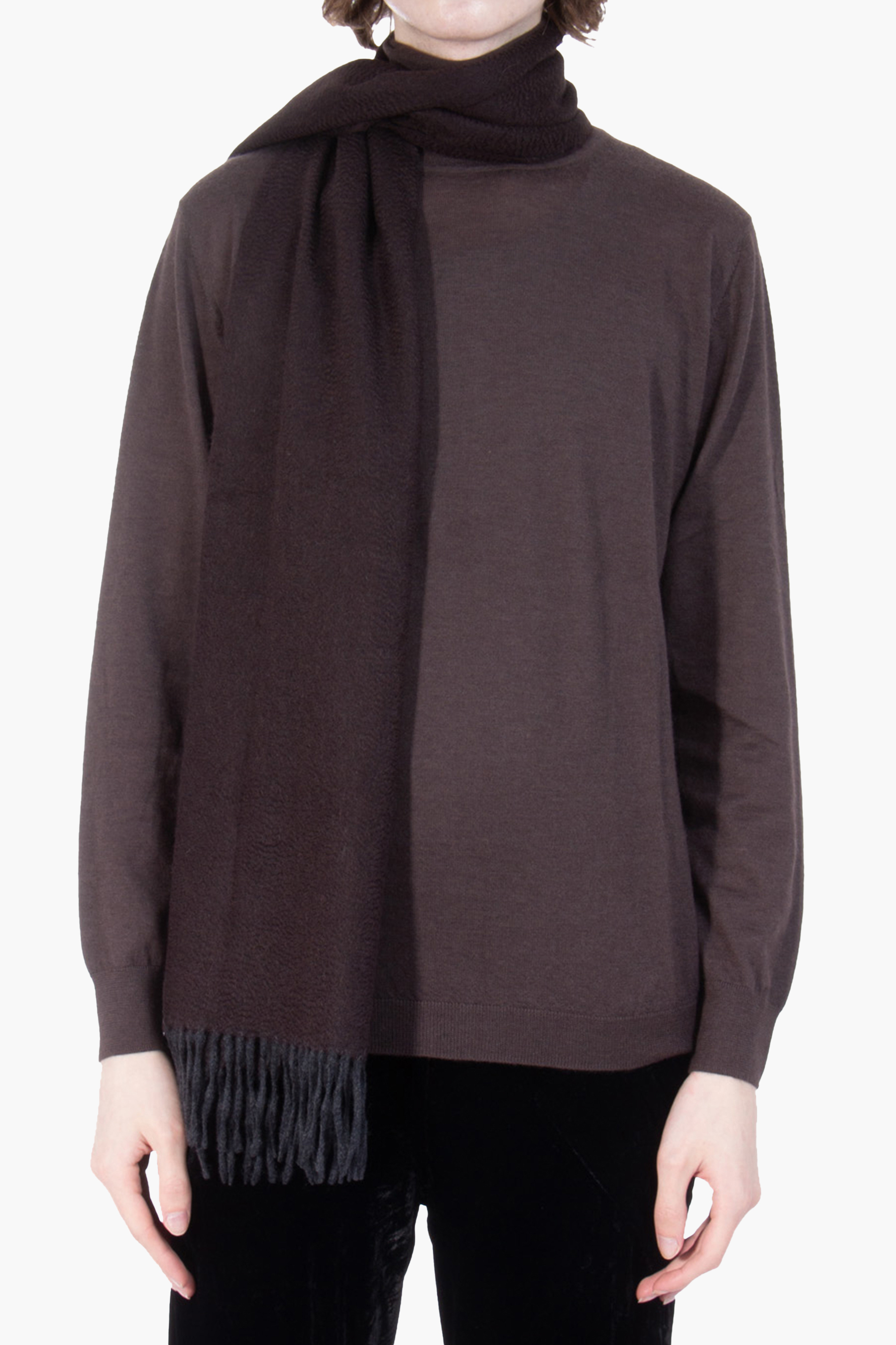 KITON Cashmere Fringe Scarf KITON Cashmere Fringe Scarf
