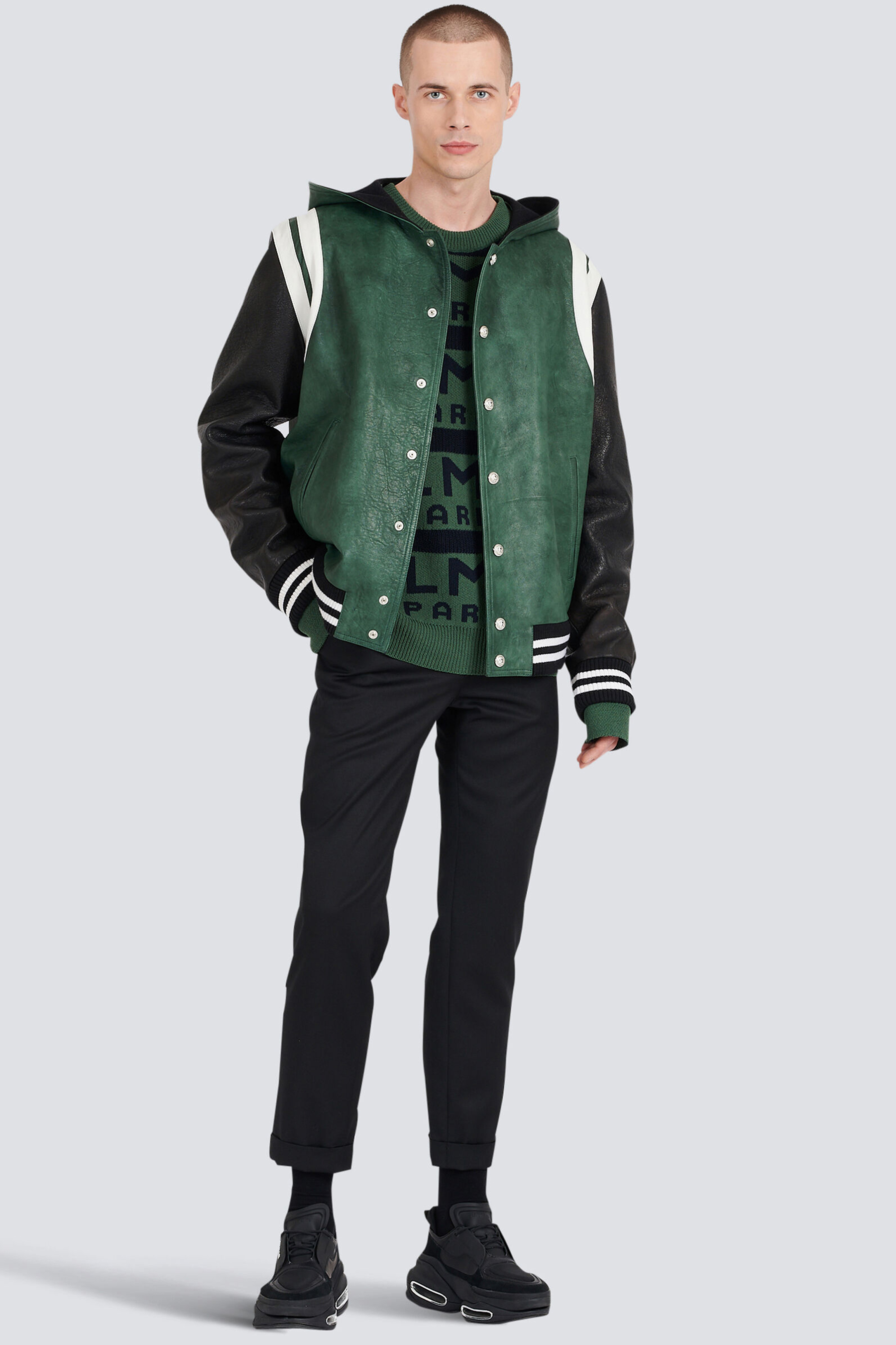 BALMAIN Striped Logo Knit Sweater BALMAIN Striped Logo Knit Sweater