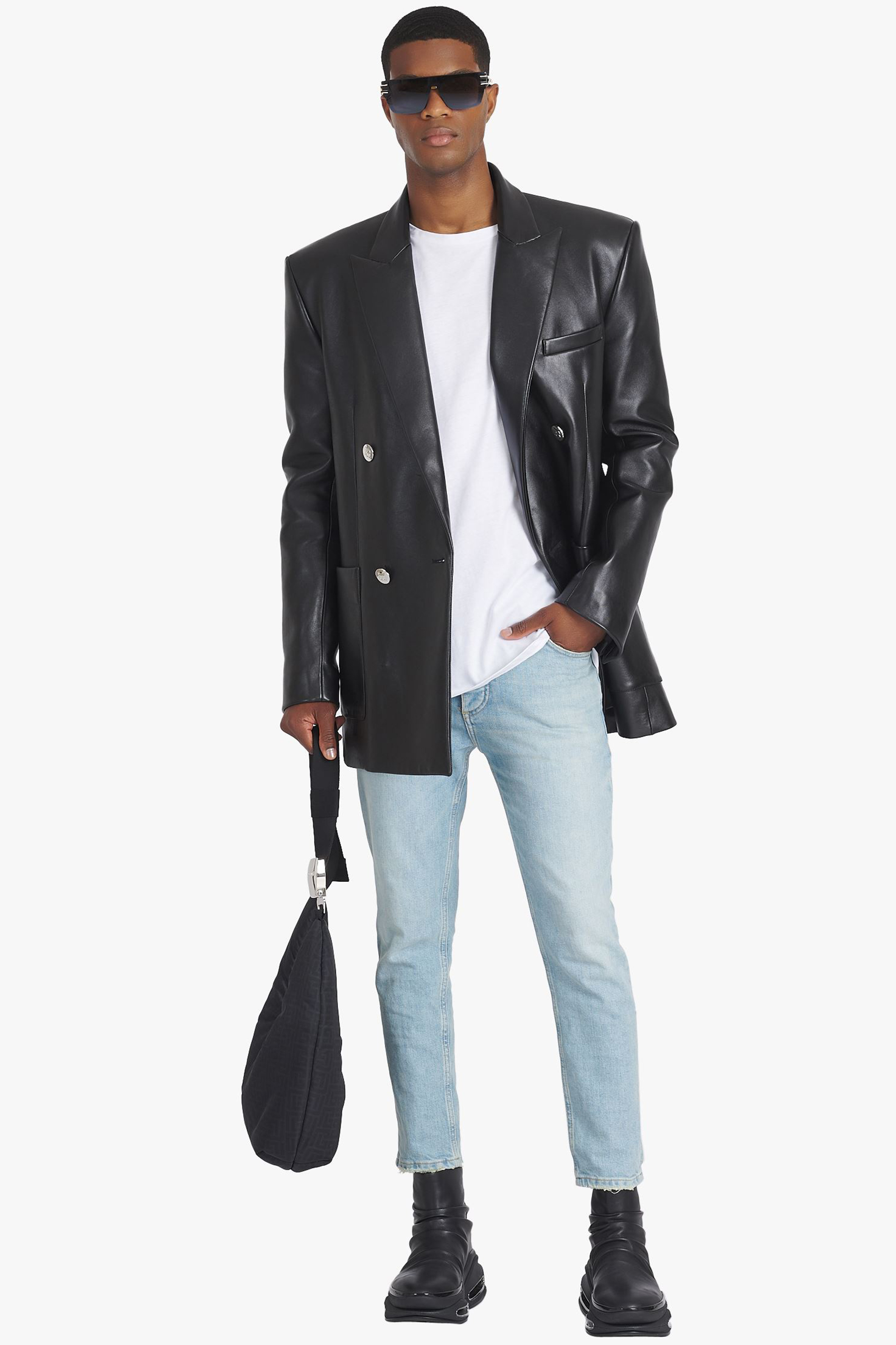 BALMAIN Stonewashed Cotton Stretch Denim Jeans BALMAIN Stonewashed Cotton Stretch Denim Jeans