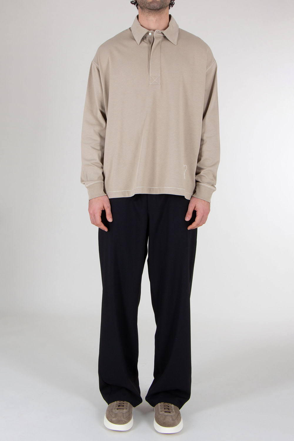 AMI PARIS Oversized Cotton Polo Shirt