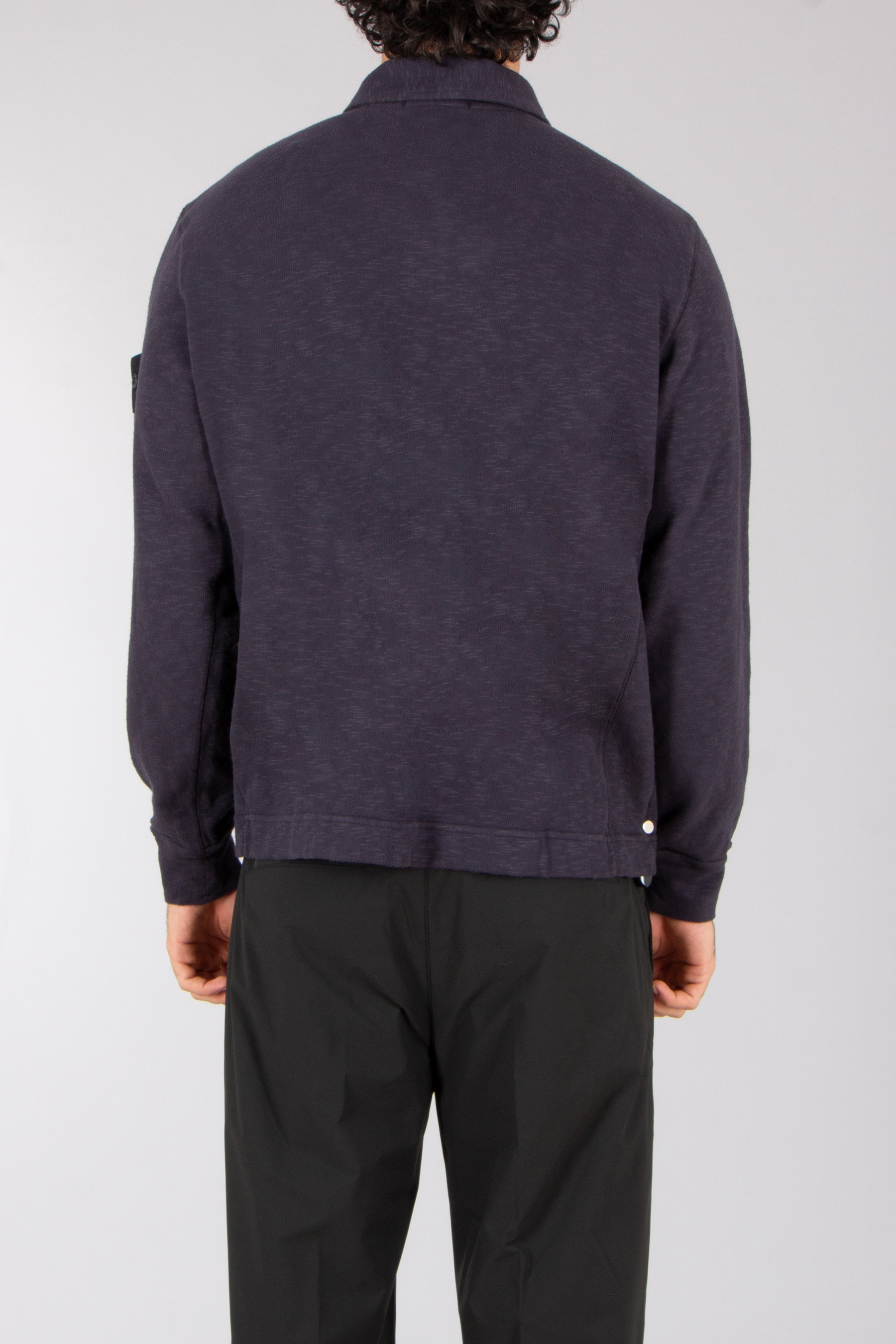 STONE ISLAND Regular Fit Vanisé Brushed Heavy Cotton Jersey Polo Sweatshirt Mantel, Fleece, Langer Ärmel, Mann, Person