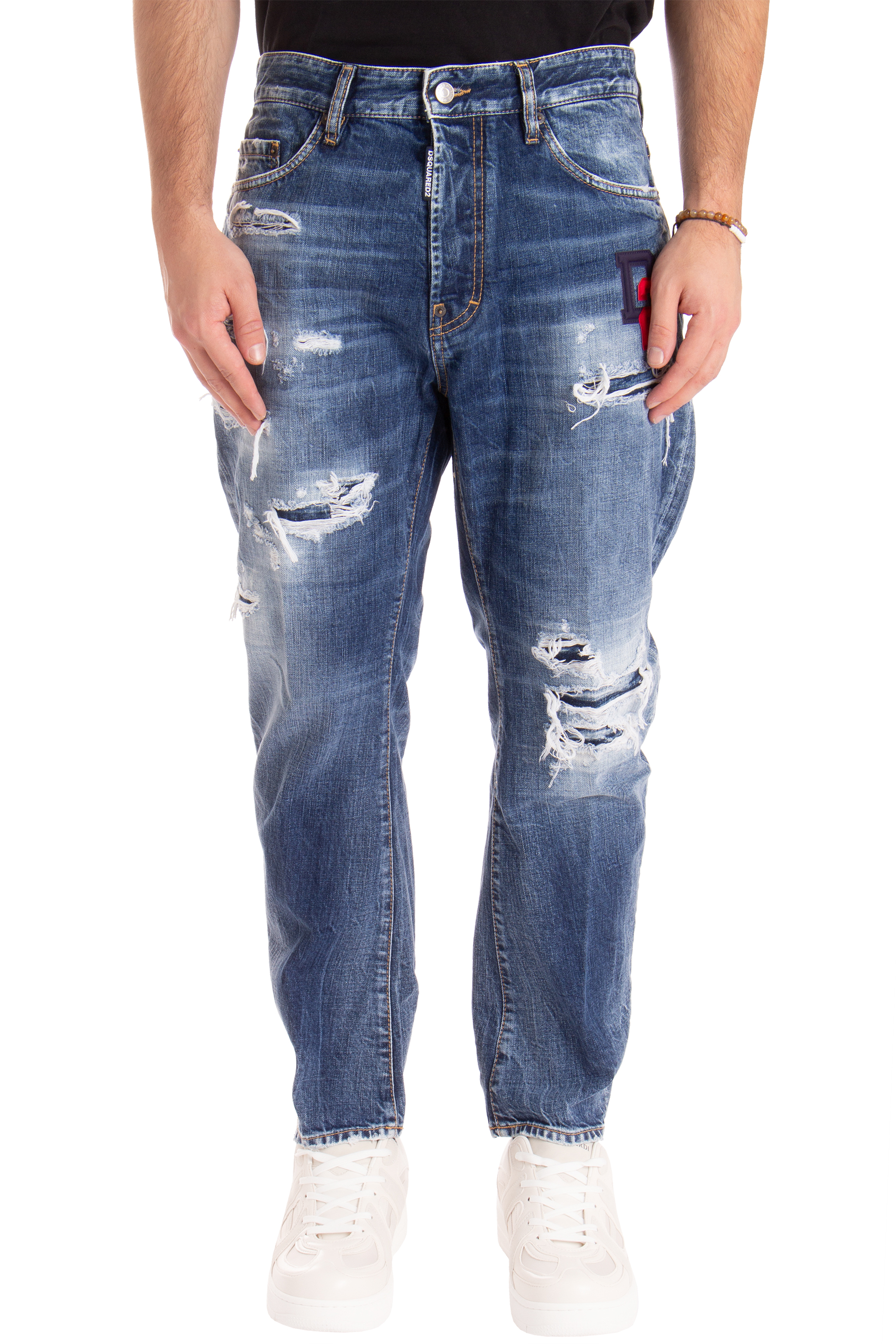 DSQUARED2 Dark Ripped Wash Bro Jeans DSQUARED2 Dark Ripped Wash Bro Jeans