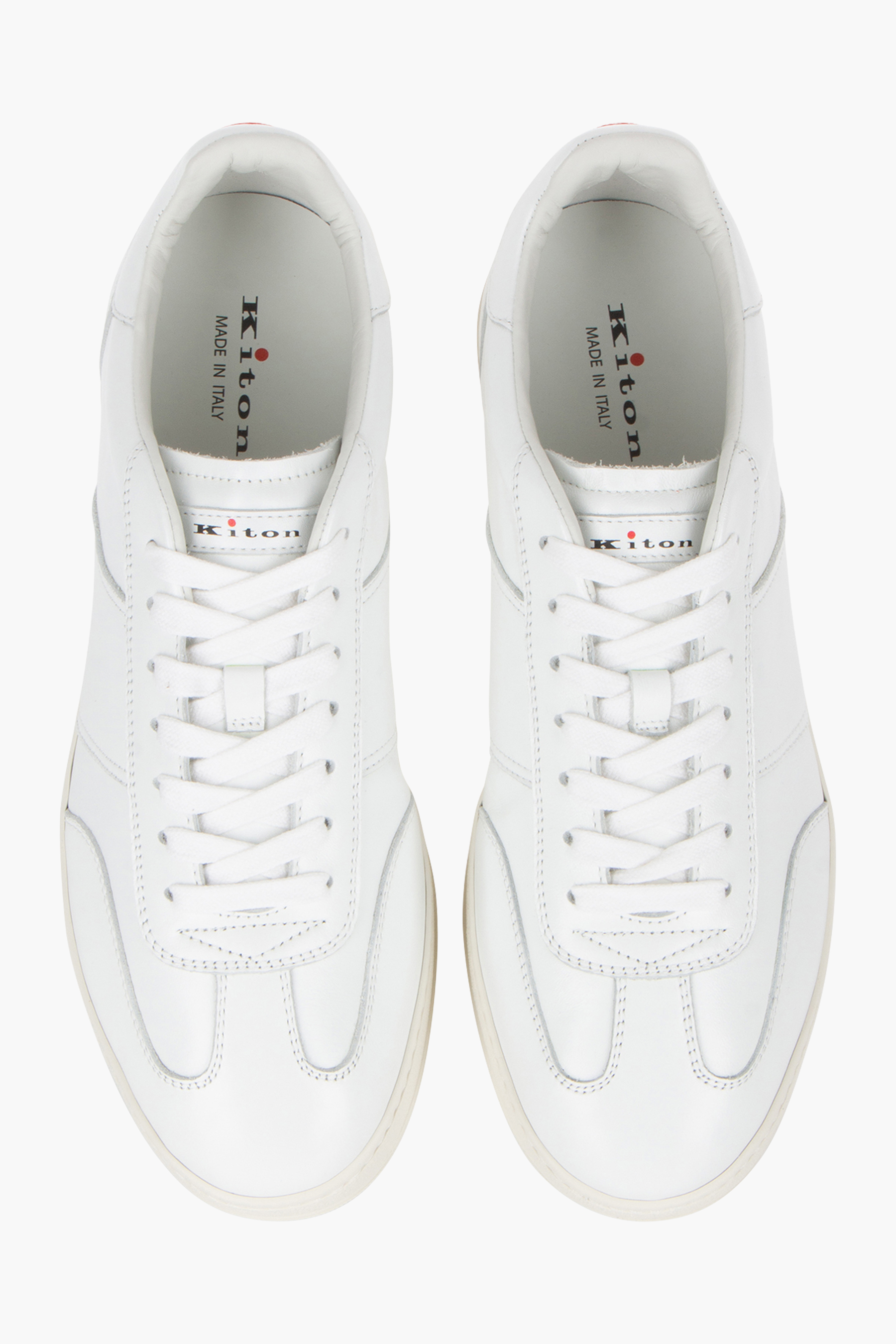 KITON Calf Leather Paneled Sneakers