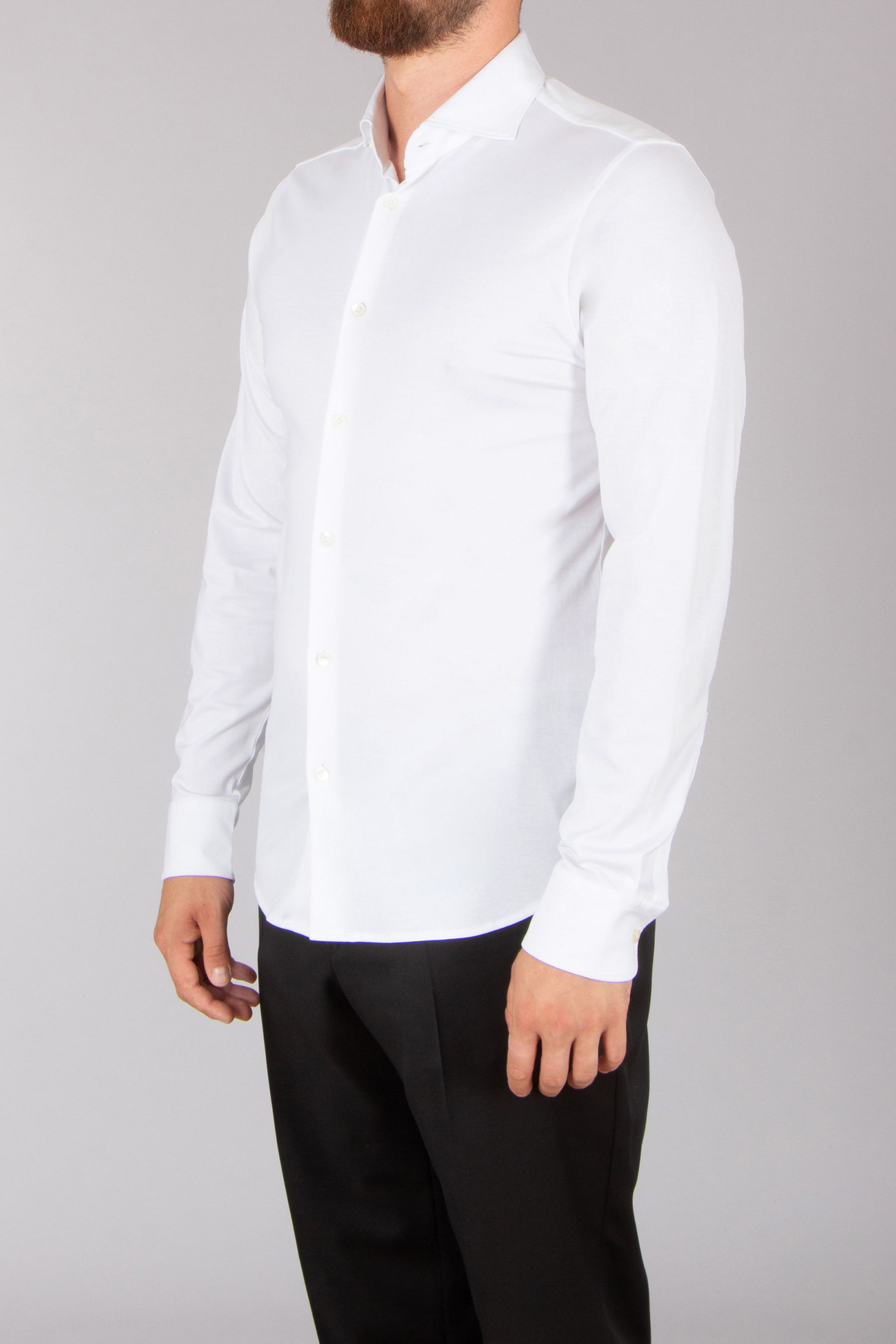 STEFAN BRANDT Slim Fit Urpima Sea Island Cotton Jersey Shirt Otis Bekleidung, Hemd, Kleid, Hemd, Langarm, Ärmel