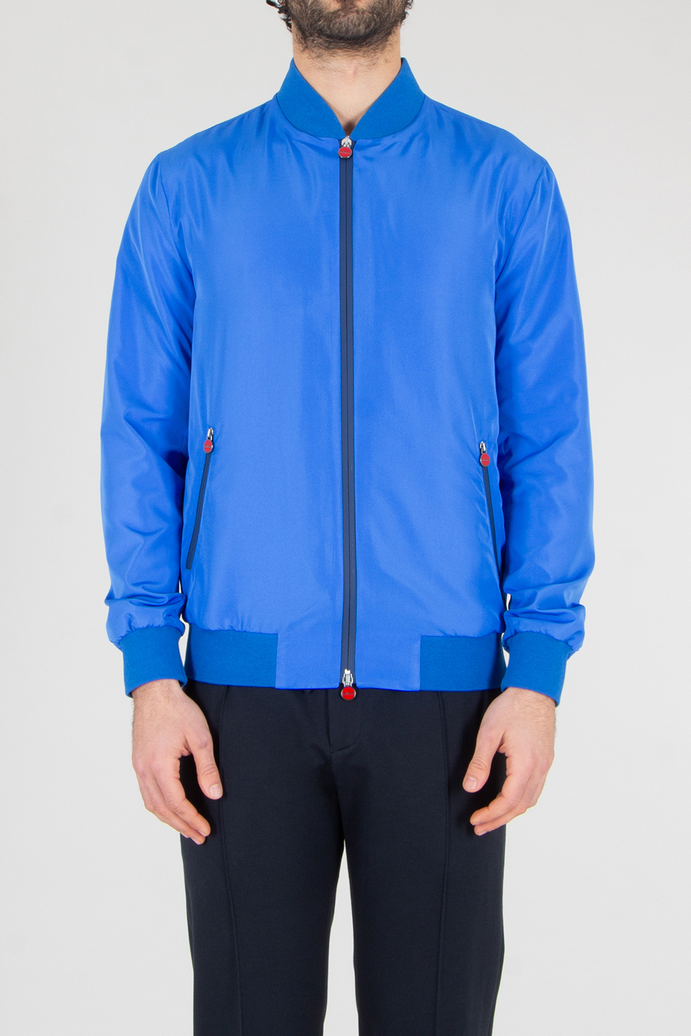 KITON Regular Fit Technical Fabric Bomber Jacket