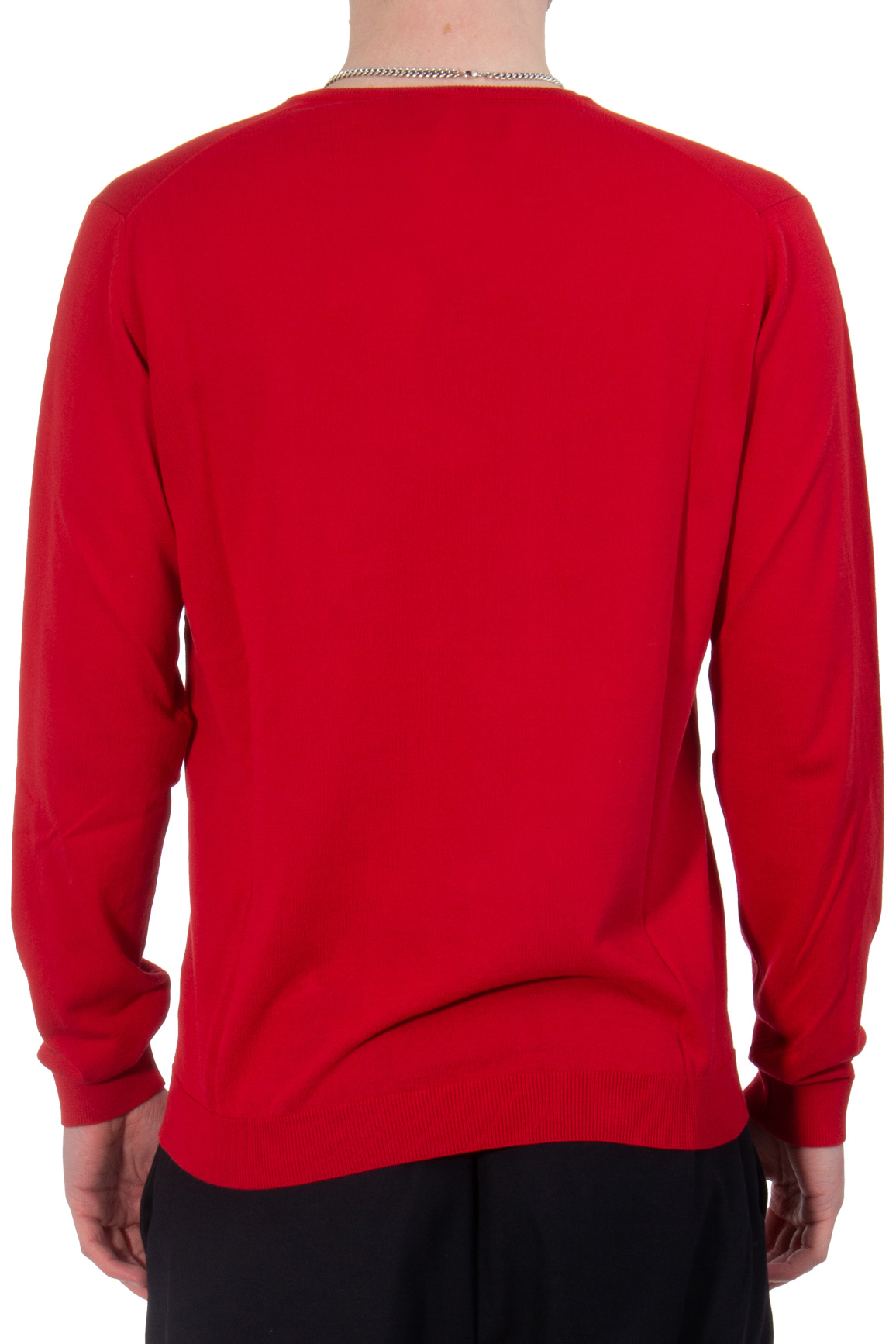 ROBERTO COLLINA V-Neck Fine Knit Cotton Sweater