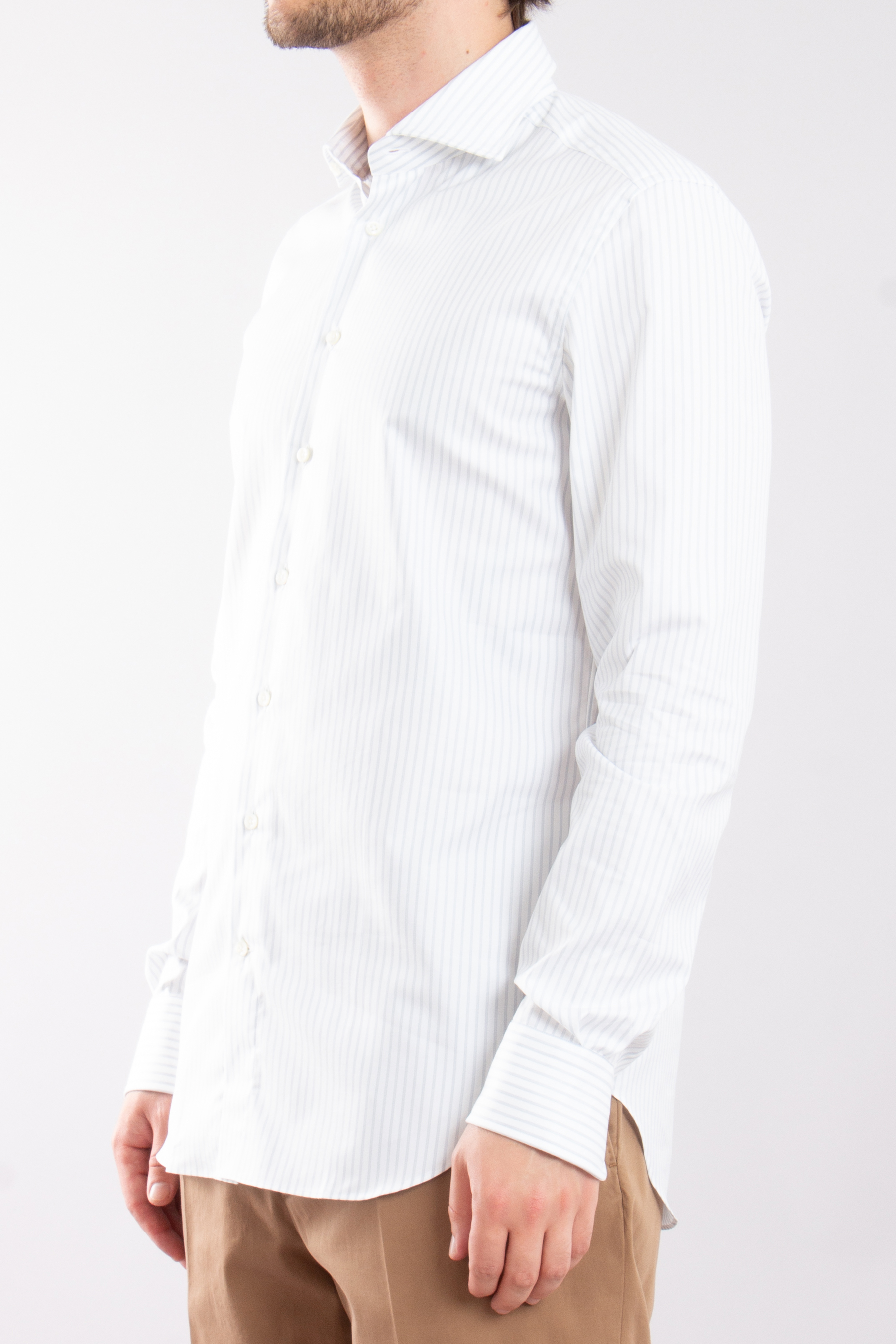 EMANUELE MAFFEIS Striped Cotton Shirt Eduardo Ribbon EMANUELE MAFFEIS Striped Cotton Shirt Eduardo Ribbon