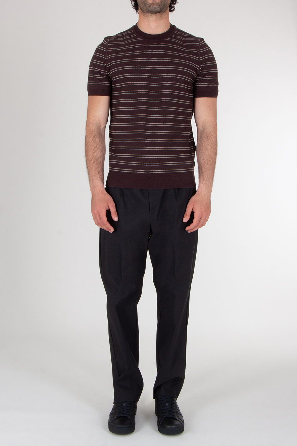 BOSS Regular Fit Striped Knitted T-Shirt