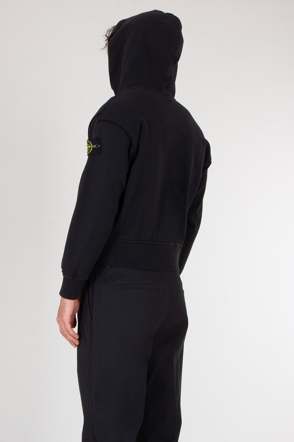 STONE ISLAND Regular Fit Cropped Zip-Up Hoodie