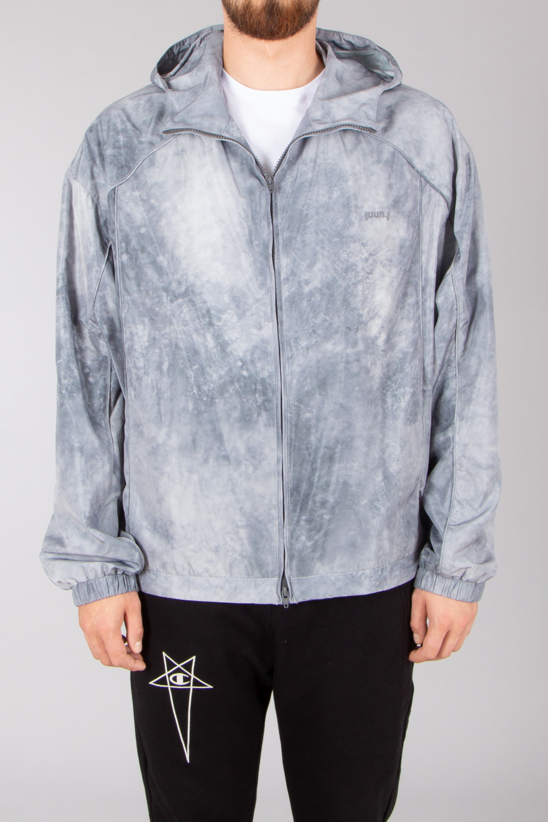 JUUN.J Oversized Dying-Print Technical Fabric Hooded Jacket