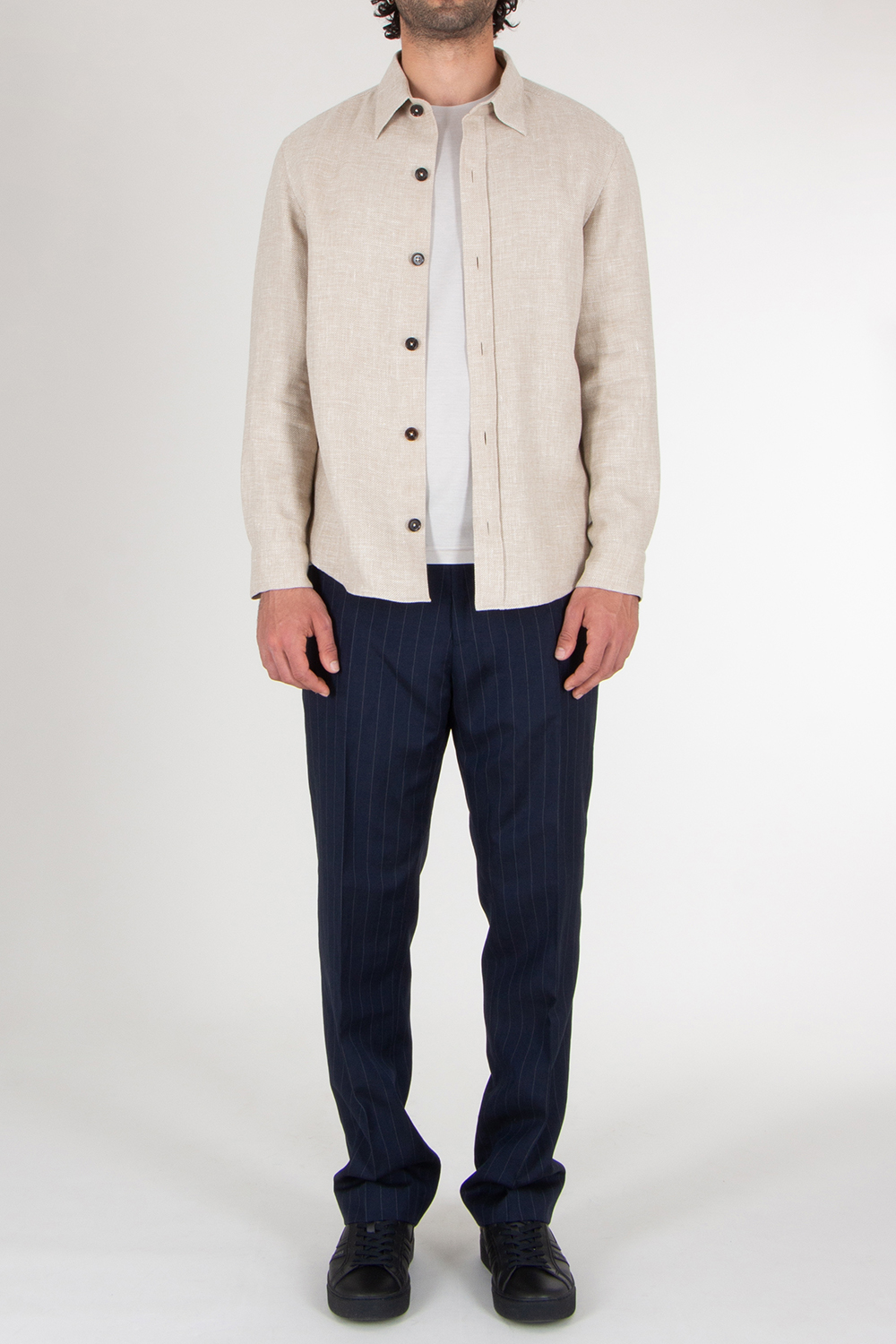 ZEGNA Regular Fit Cashmere Linen and Silk Overshirt