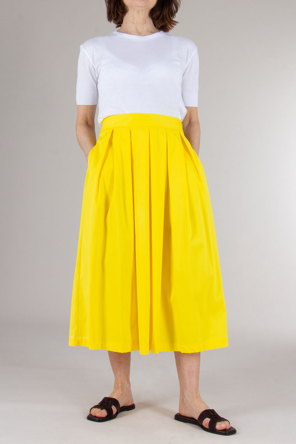 0039 ITALY Long Pleated Skirt Kylie