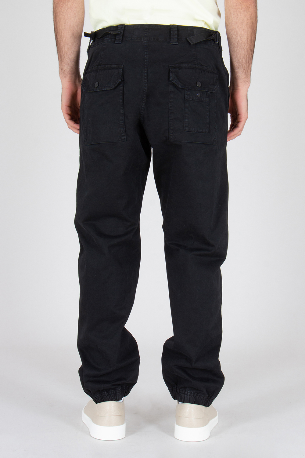 STONE ISLAND Loose Fit OLD Effect Organic Cotton Stretch Broken Twill Cargo Pants