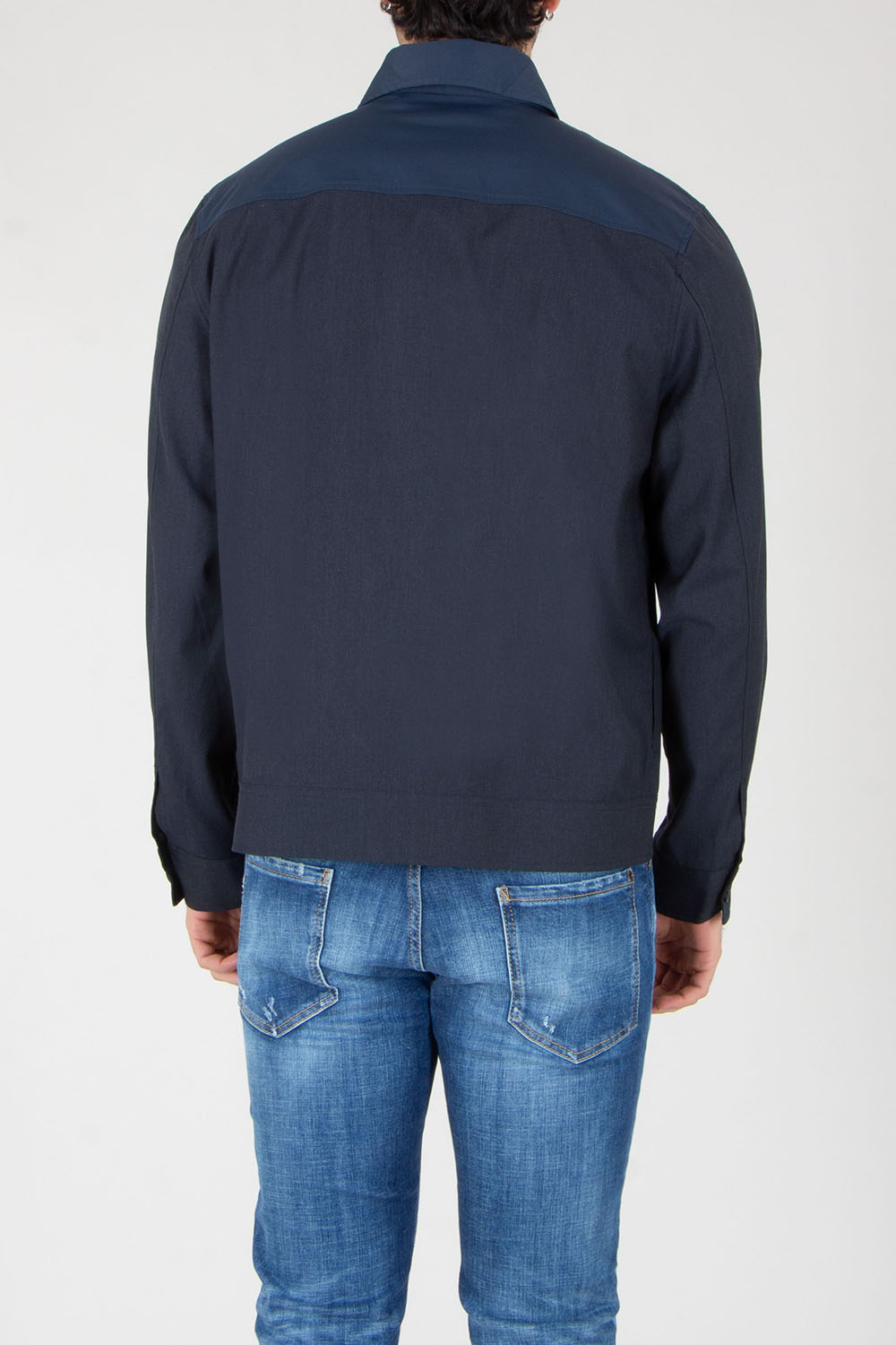 PAUL SMITH Regular Fit Cotton Linen Blend Zip Overshirt