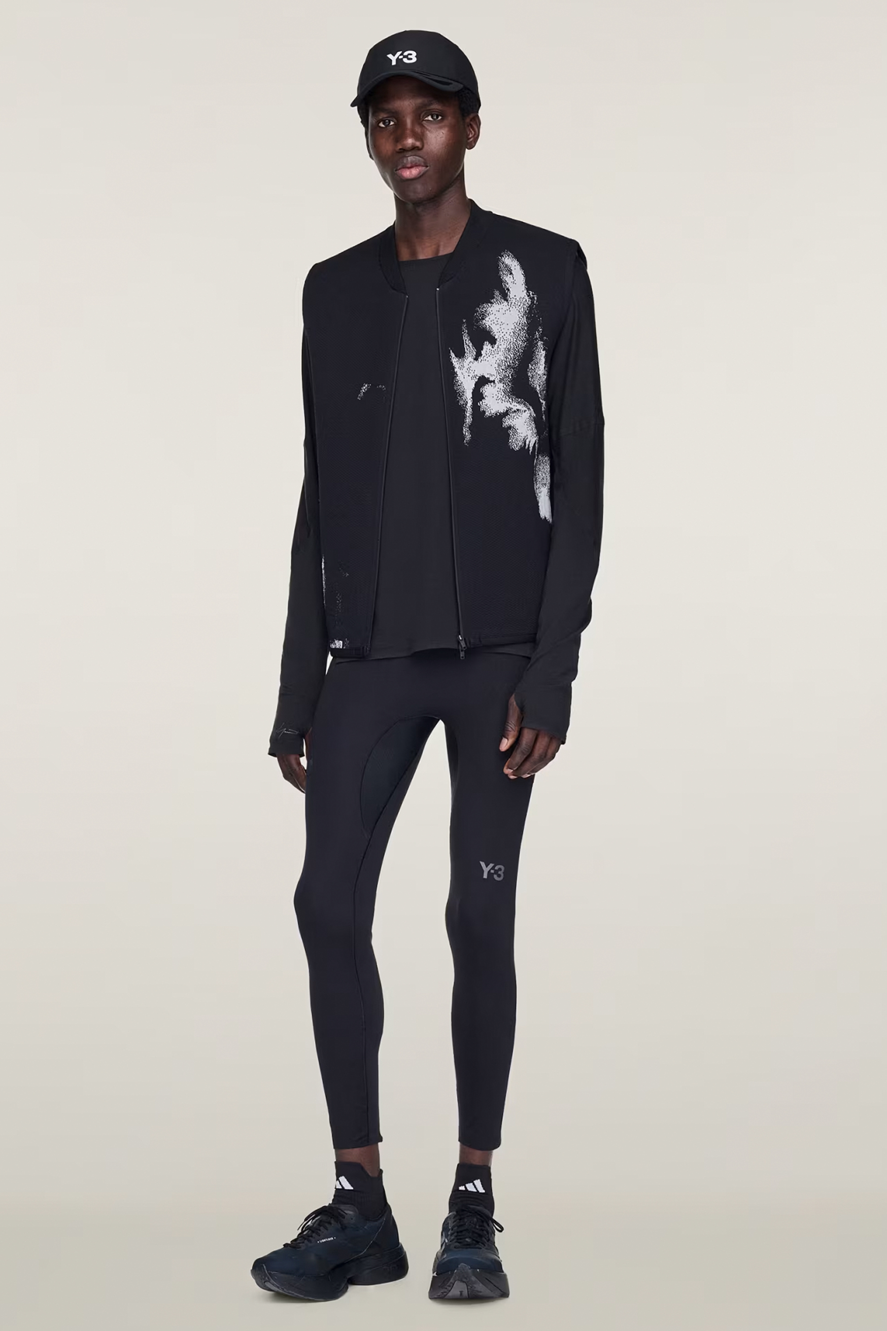 Y-3 Regular Fit Recycled Polyester-Nylon Blend Running Engineered Vest Langarm, Anzug, Erwachsener, Mann, Person
