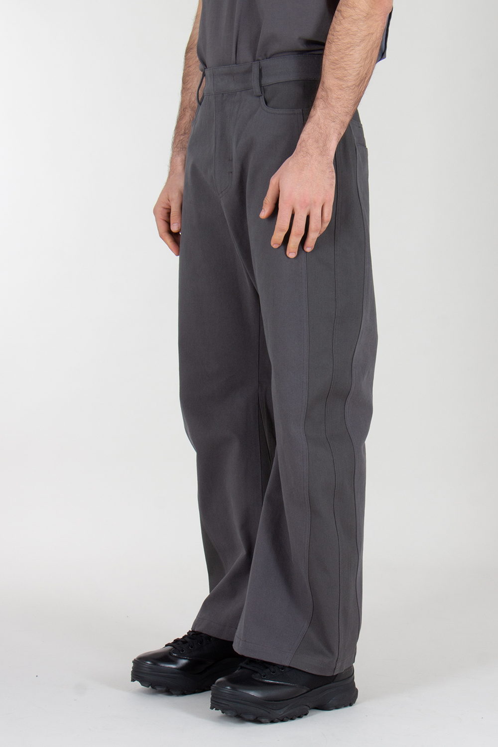 XLM Regular Fit Paneled Wide Leg Denim Jeans