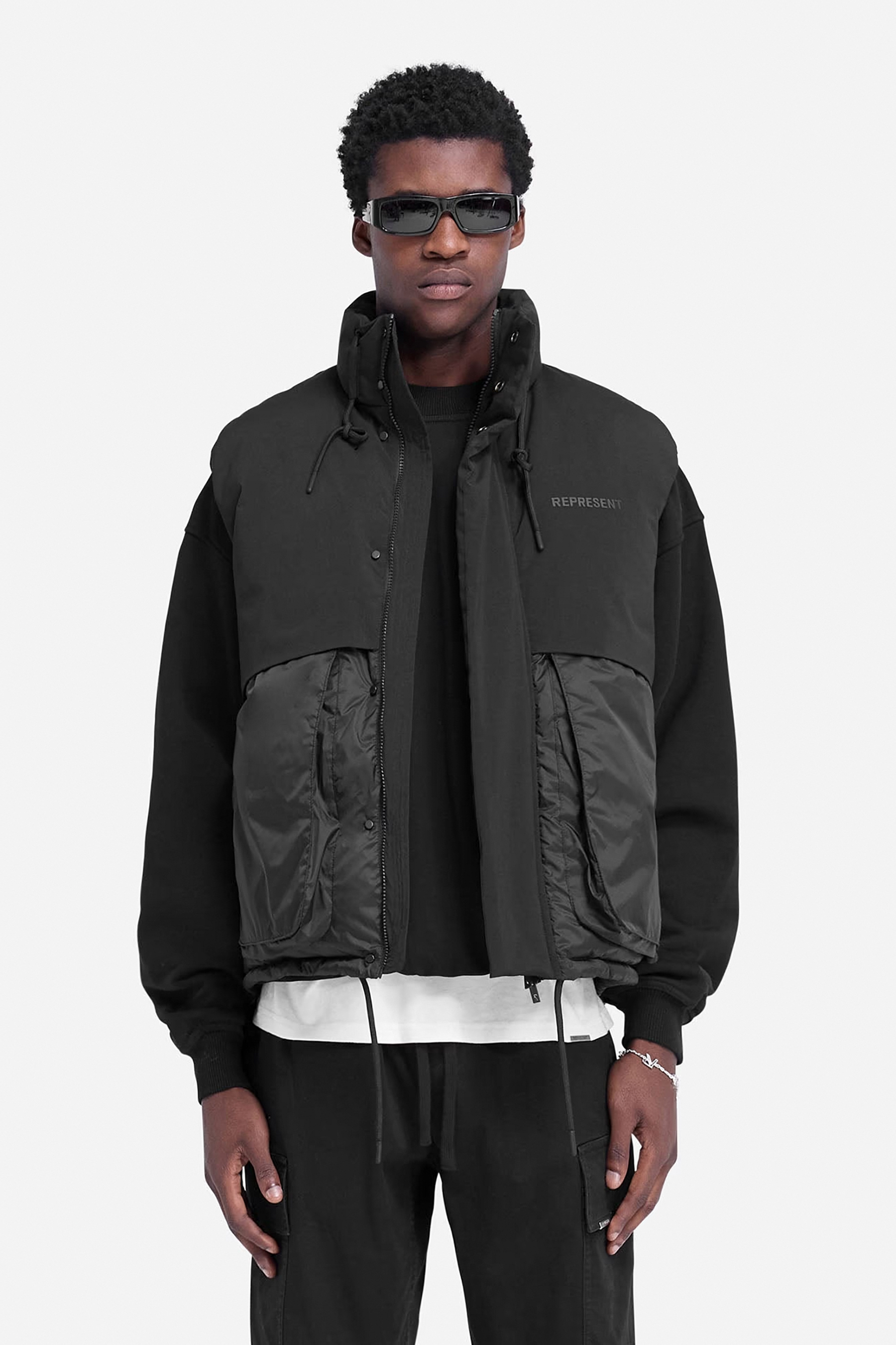 REPRESENT Nylon Stretch Layered Puffer Vest REPRESENT Nylon Stretch Layered Puffer Vest