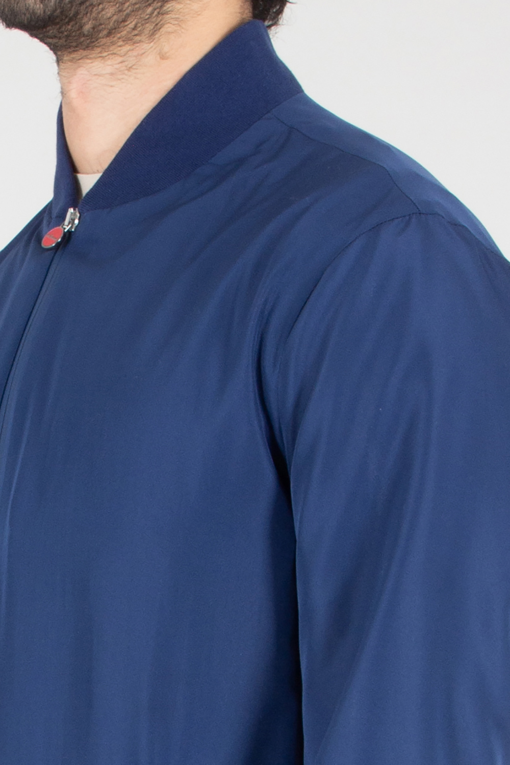 KITON Regular Fit Technical Fabric Bomber Jacket