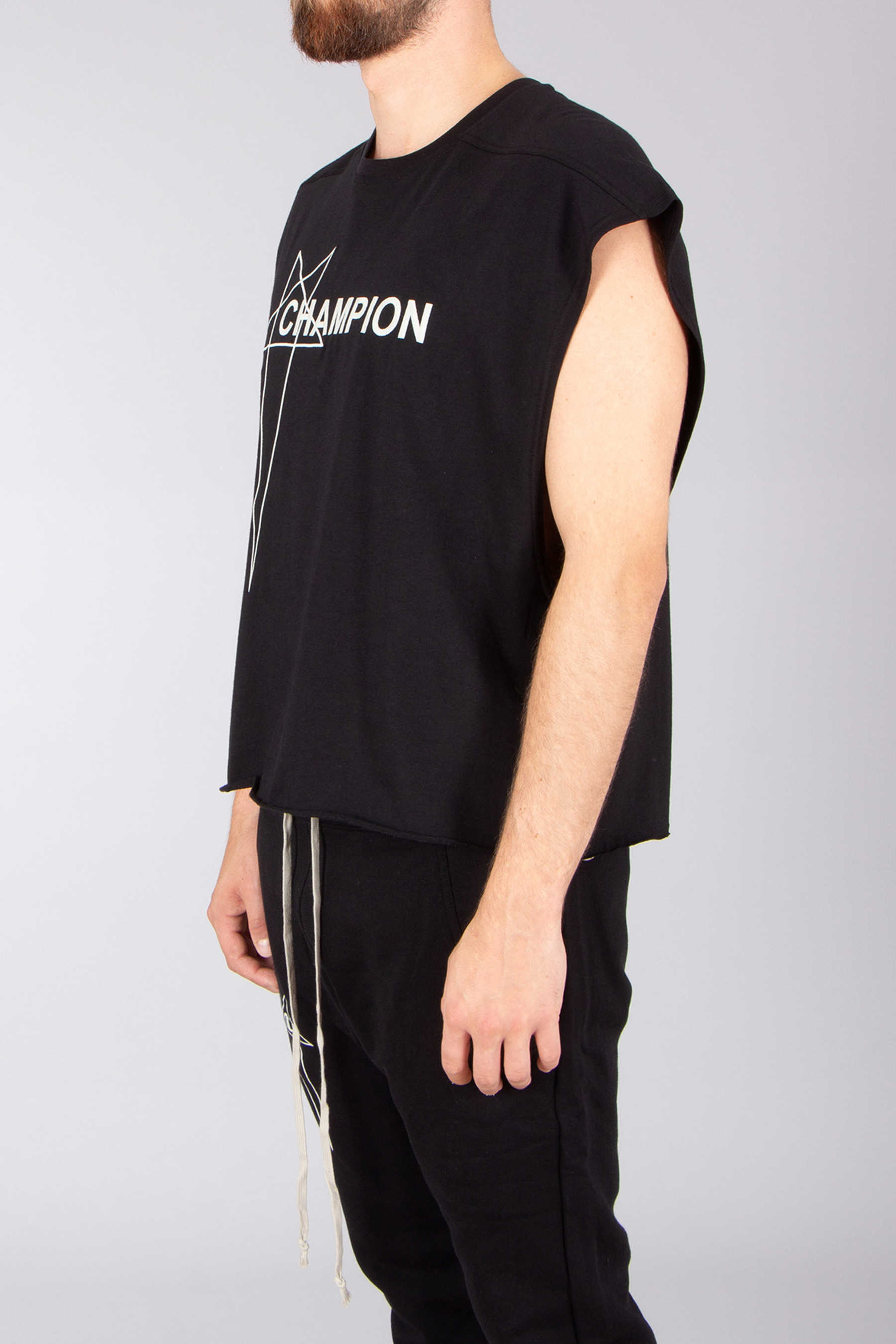 RICK OWENS DRKSHDW X Champion Oversized Embroidered Organic Cotton Jersey Micro Tatlin T T-Shirt RICK OWENS DRKSHDW X Champion Oversized Embroidered Organic Cotton Jersey Micro Tatlin T T-Shirt