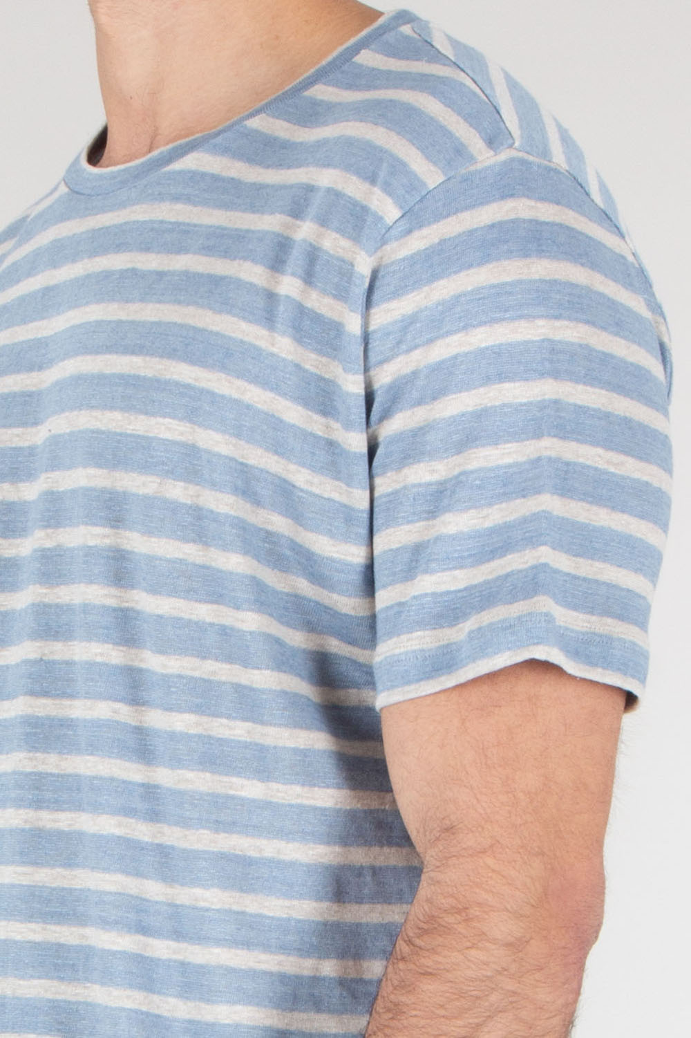 STEFAN BRANDT Regular Fit Striped Linen Jersey T-Shirt Enno