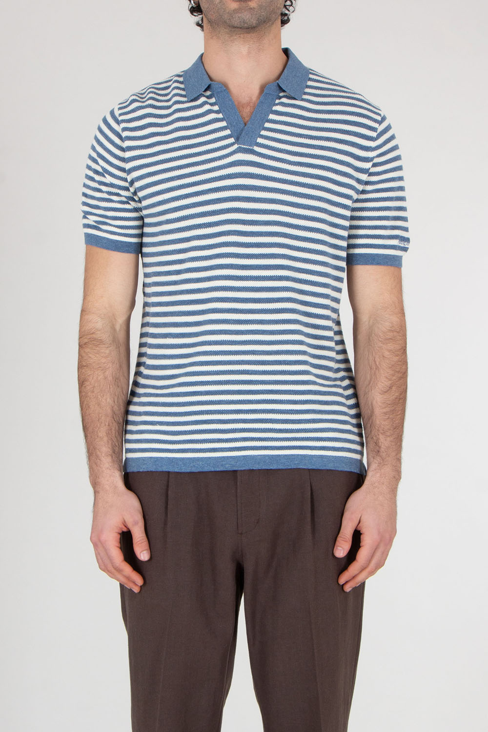 MC 2 SAINT BARTH Regular Fit Striped Polo In High-Twist Cotton Sloan
