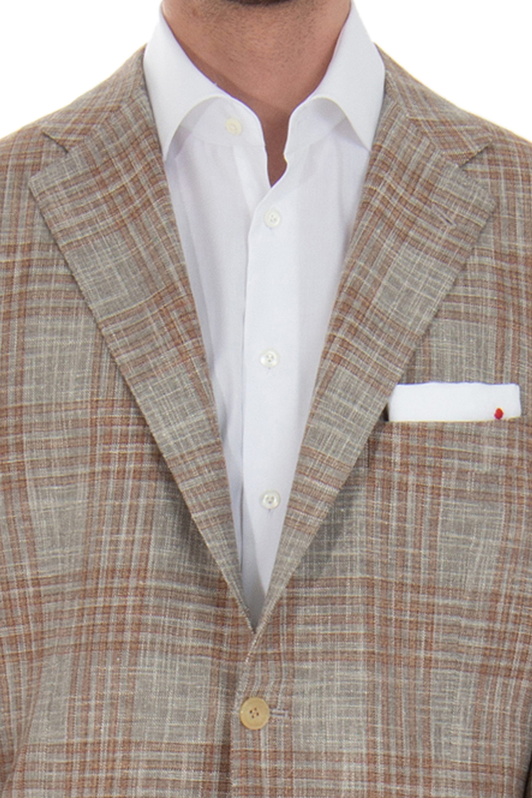 KITON Checked Virgin Wool Blend Jacket KITON Checked Virgin Wool Blend Jacket