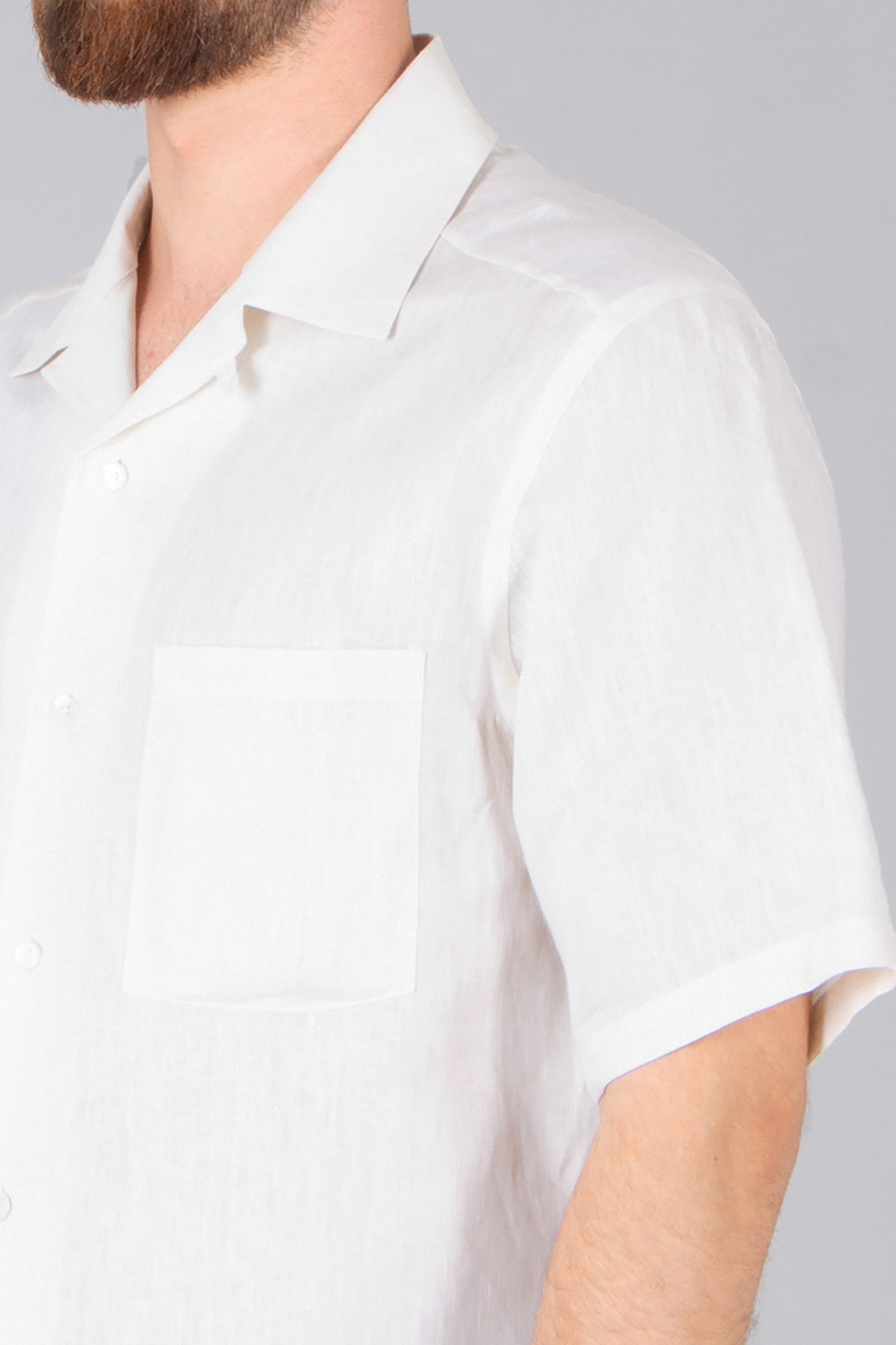 HERNO Boxy Fit Summer Linen Short-Sleeve Shirt Hemd, Leinen, Bluse, Ärmel, Kleid, Hemd