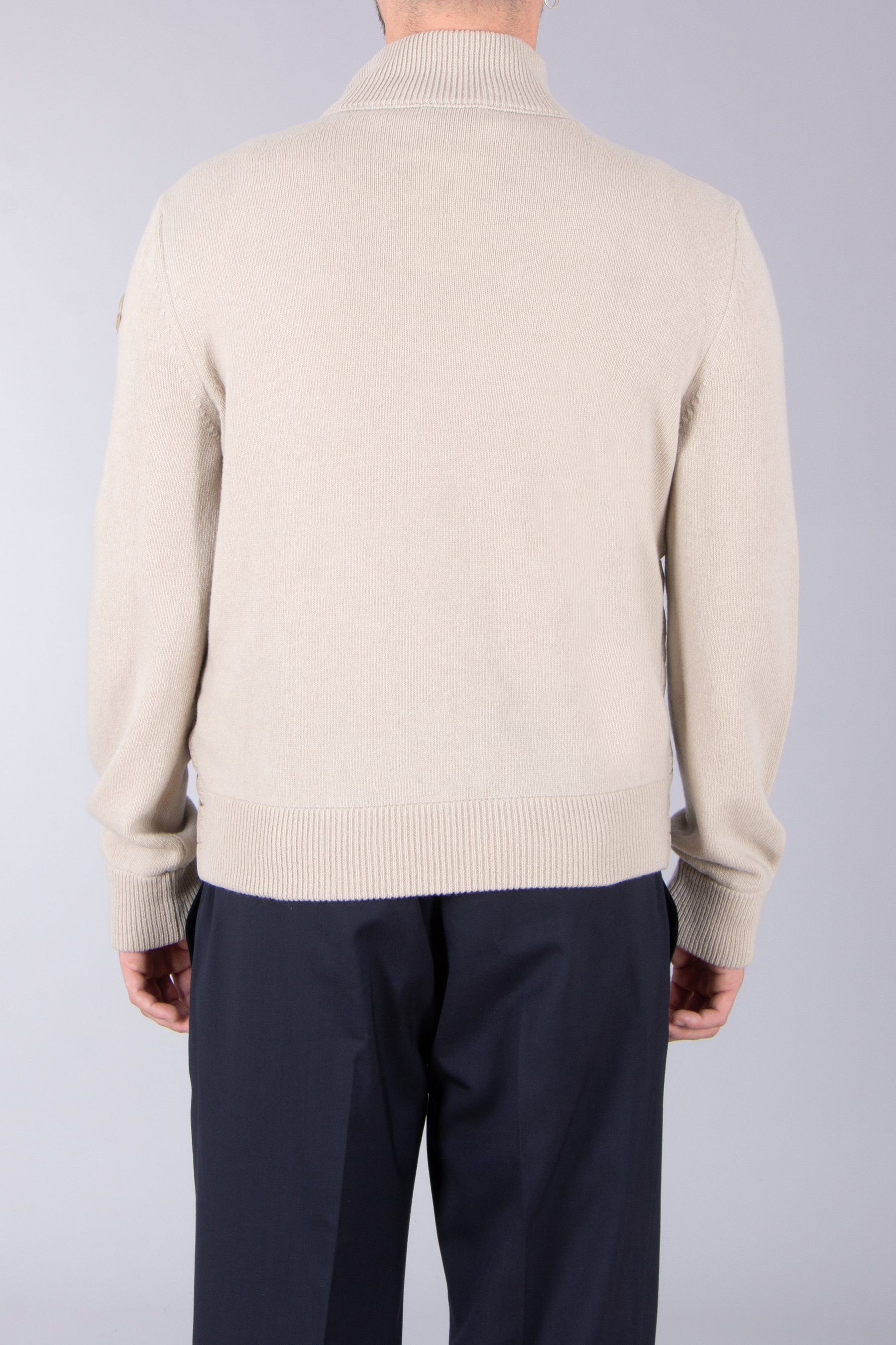 MONCLER Down Padded Virgin Wool-Cashmere Blend Cardigan Bekleidung, Strickwaren, Pullover, Sweatshirt