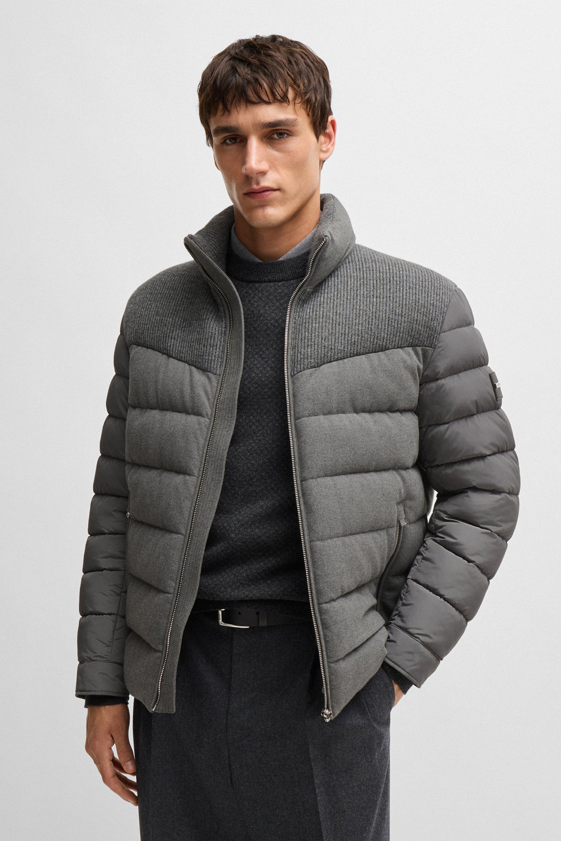 BOSS Padded Mixed Material Jacket H-Clanello BOSS Padded Mixed Material Jacket H-Clanello