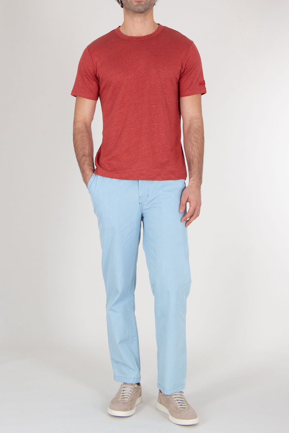 MC 2 SAINT BARTH Regular fit short sleeve Linen T-Shirt Ecsta