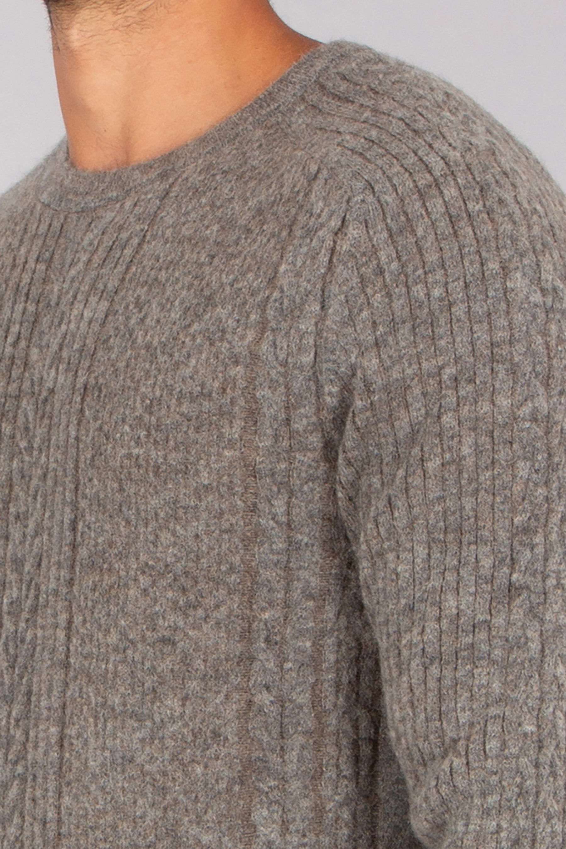 PAL ZILERI Regular Fit For-All Archive Cable Knit Alpaca Blend Crew Neck Sweater Bekleidung, Strickwaren, Pullover, Person