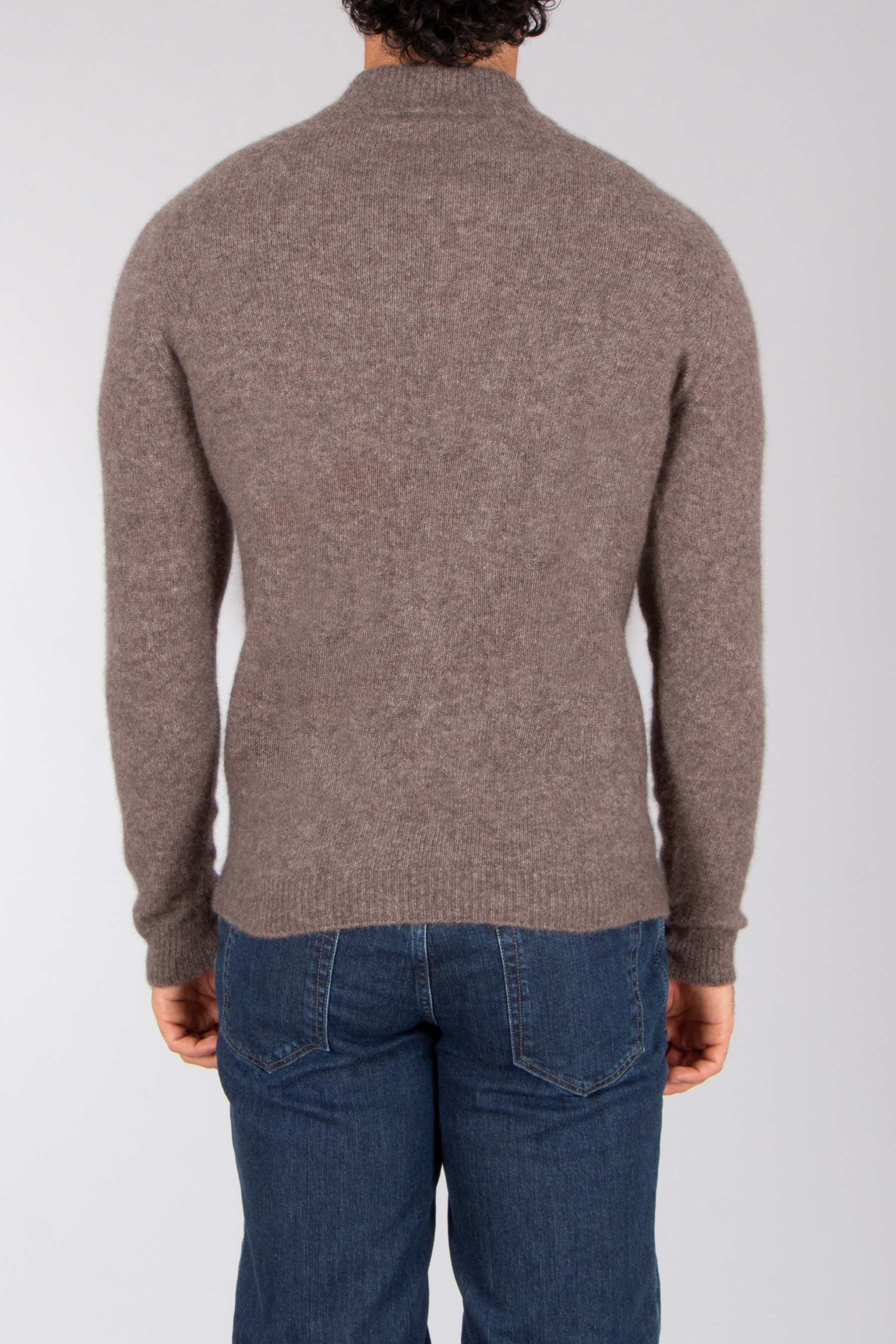 ROBERTO COLLINA Regular Fit Cashmere-Silk Blend Mock Neck Sweater Bekleidung, Strickwaren, Pullover, Langarm, Ärmel