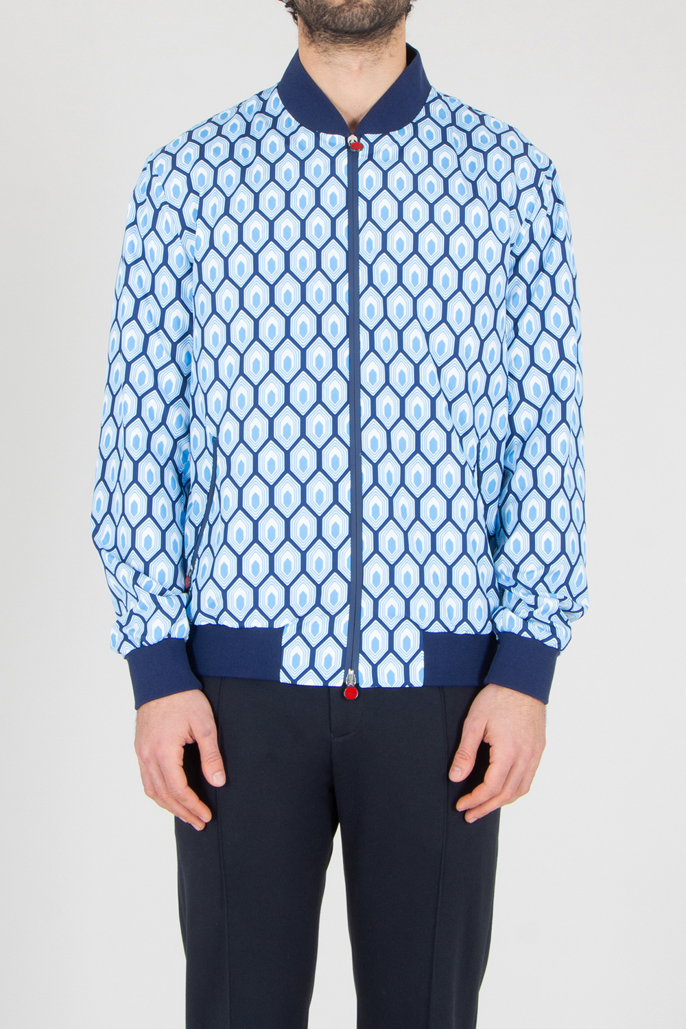 KITON Regular Fit Printed Technical Fabric Bomber Jacket