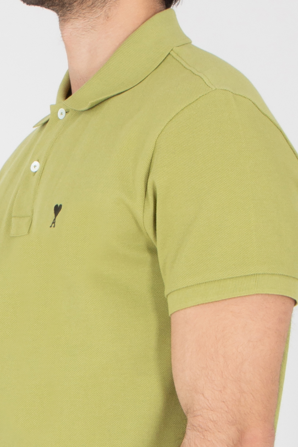 AMI PARIS Classic Fit Ami De Coeur Cotton Piqué Polo Shirt 