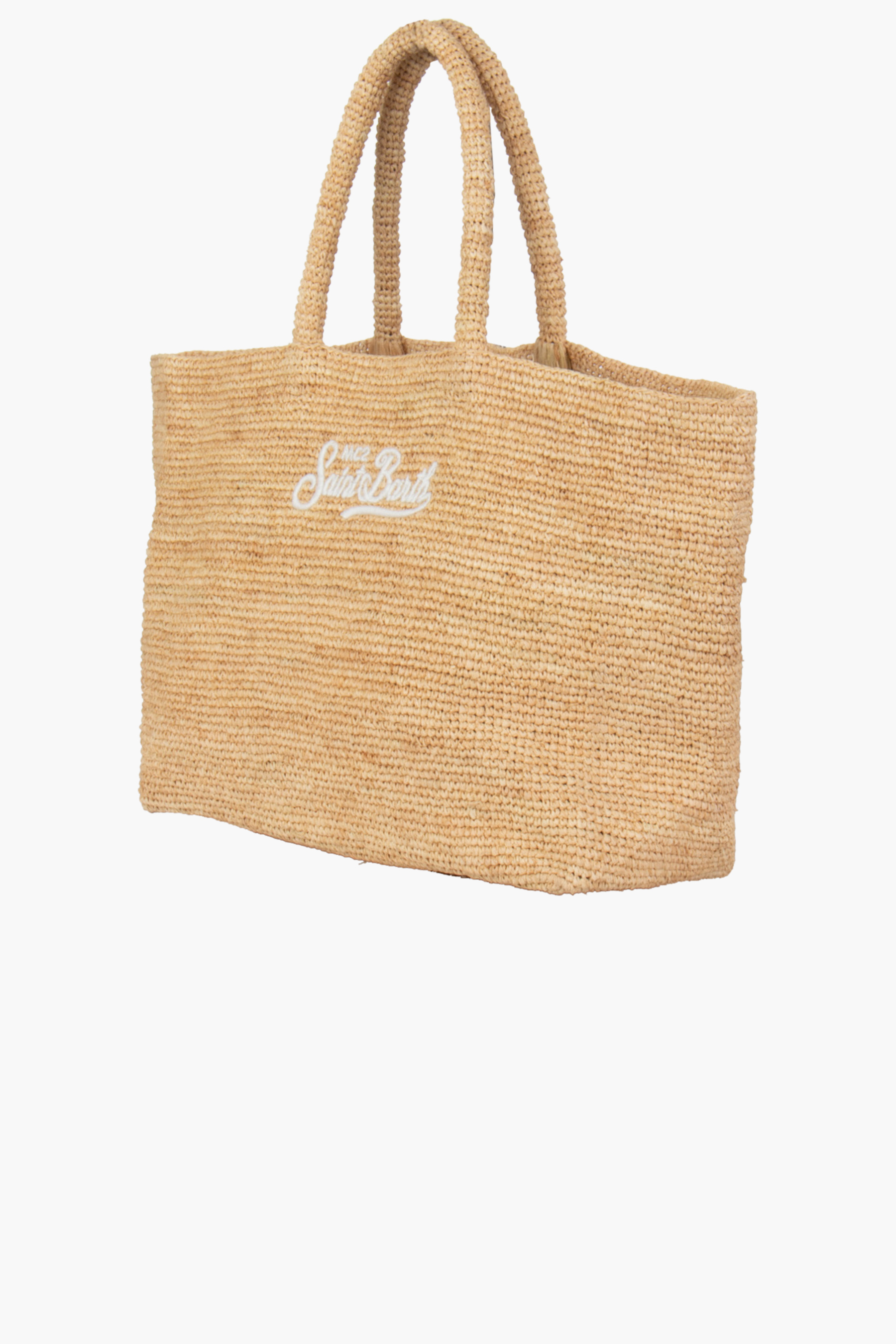 MC 2 SAINT BARTH Embroidered Essential Raffia Beach Bag MC 2 SAINT BARTH Embroidered Essential Raffia Beach Bag