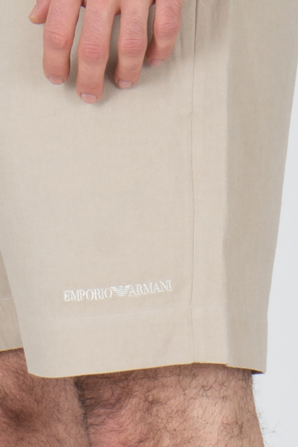 EMPORIO ARMANI Relaxed Fit Linen Blend Bermuda Shorts