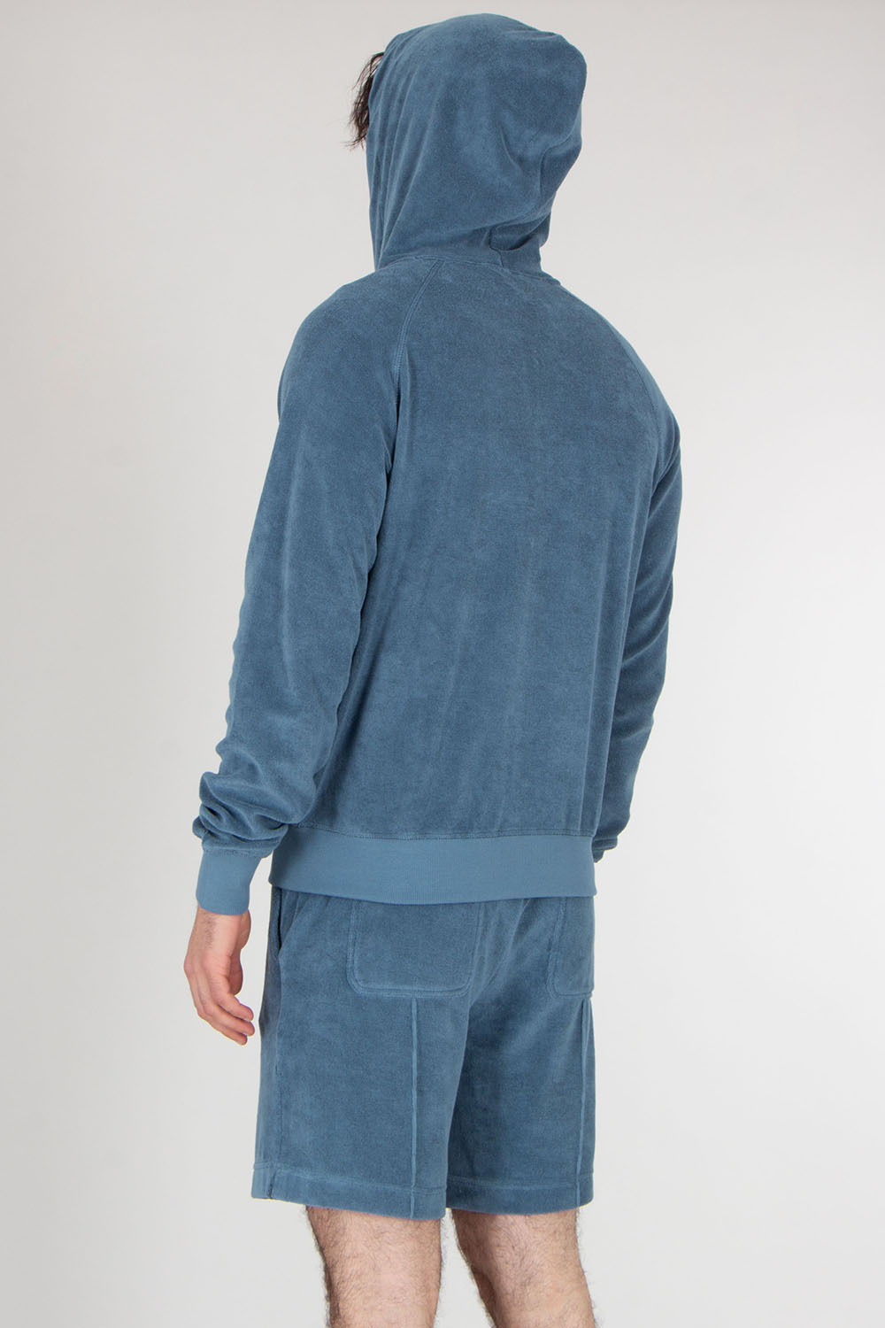 AURÉLIEN Cotton Blend Terry Zip Hoodie 