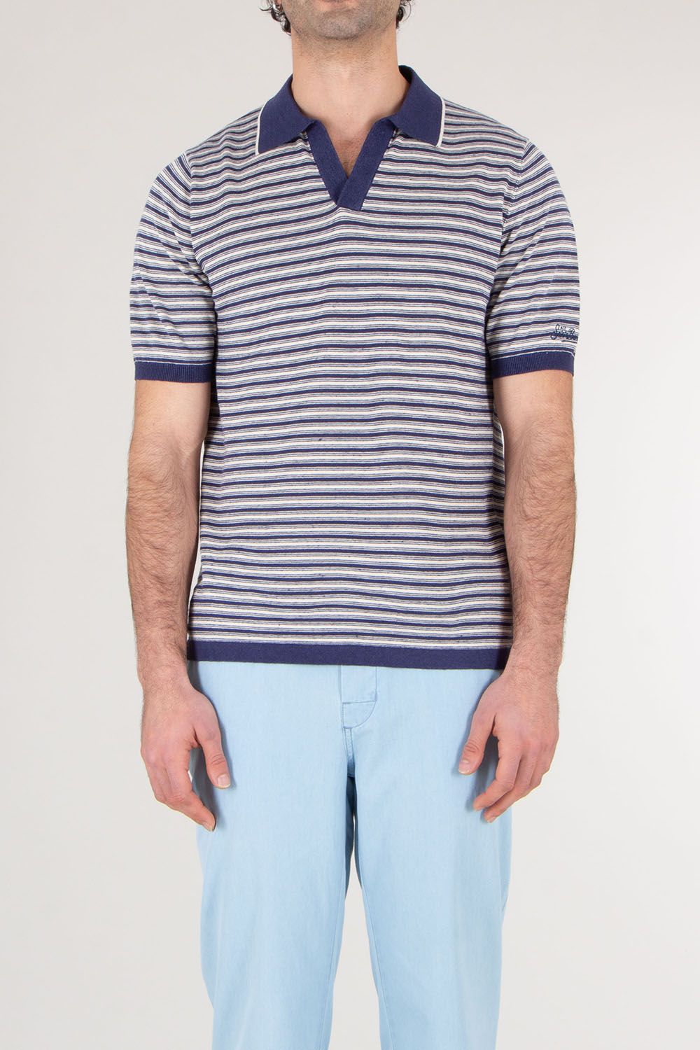 MC 2 SAINT BARTH Buttonless Knitted Polo Shirt Sloan