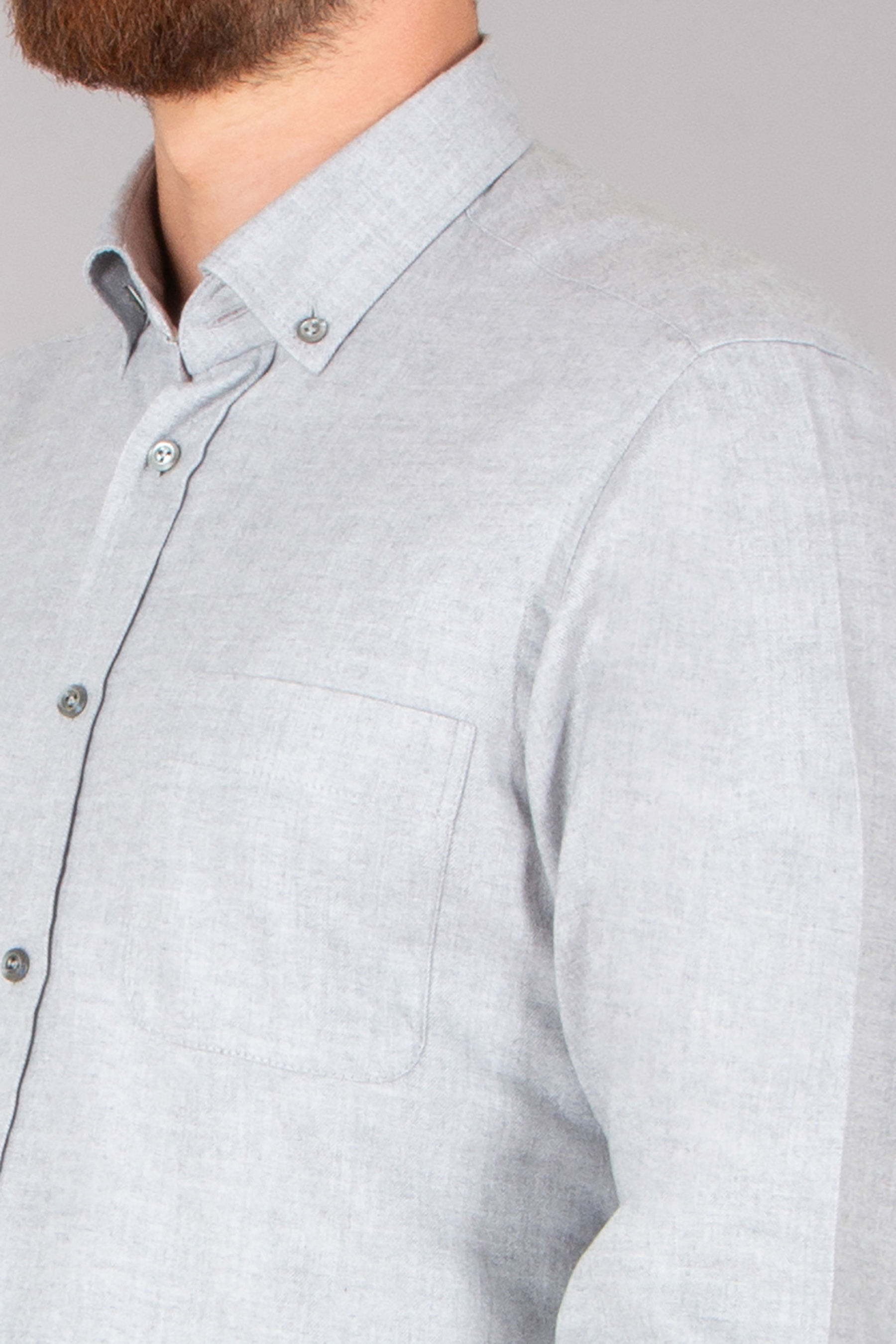 VAN LAACK Tailor Fit Herringbone Cotton-Lyocell Flannel Button-Down Shirt Hemd, Dekoration für Zuhause, Leinen, Langarm, Person
