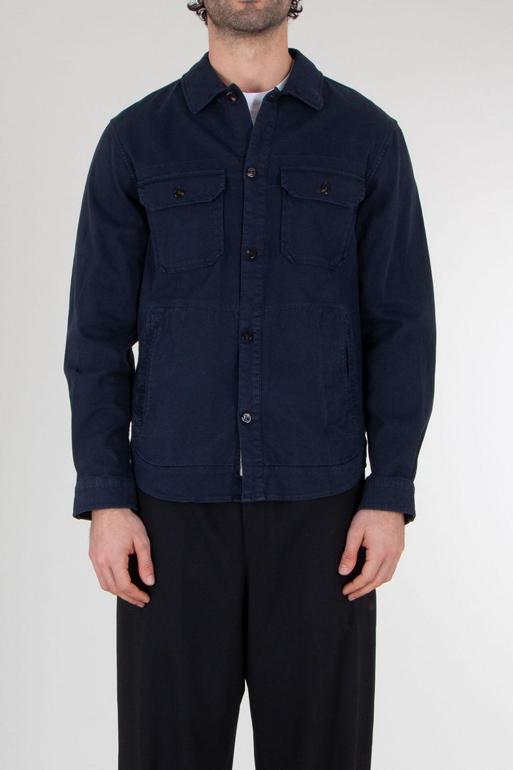  WOOLRICH Regular Fit Cotton-Linen Safari Overshirt