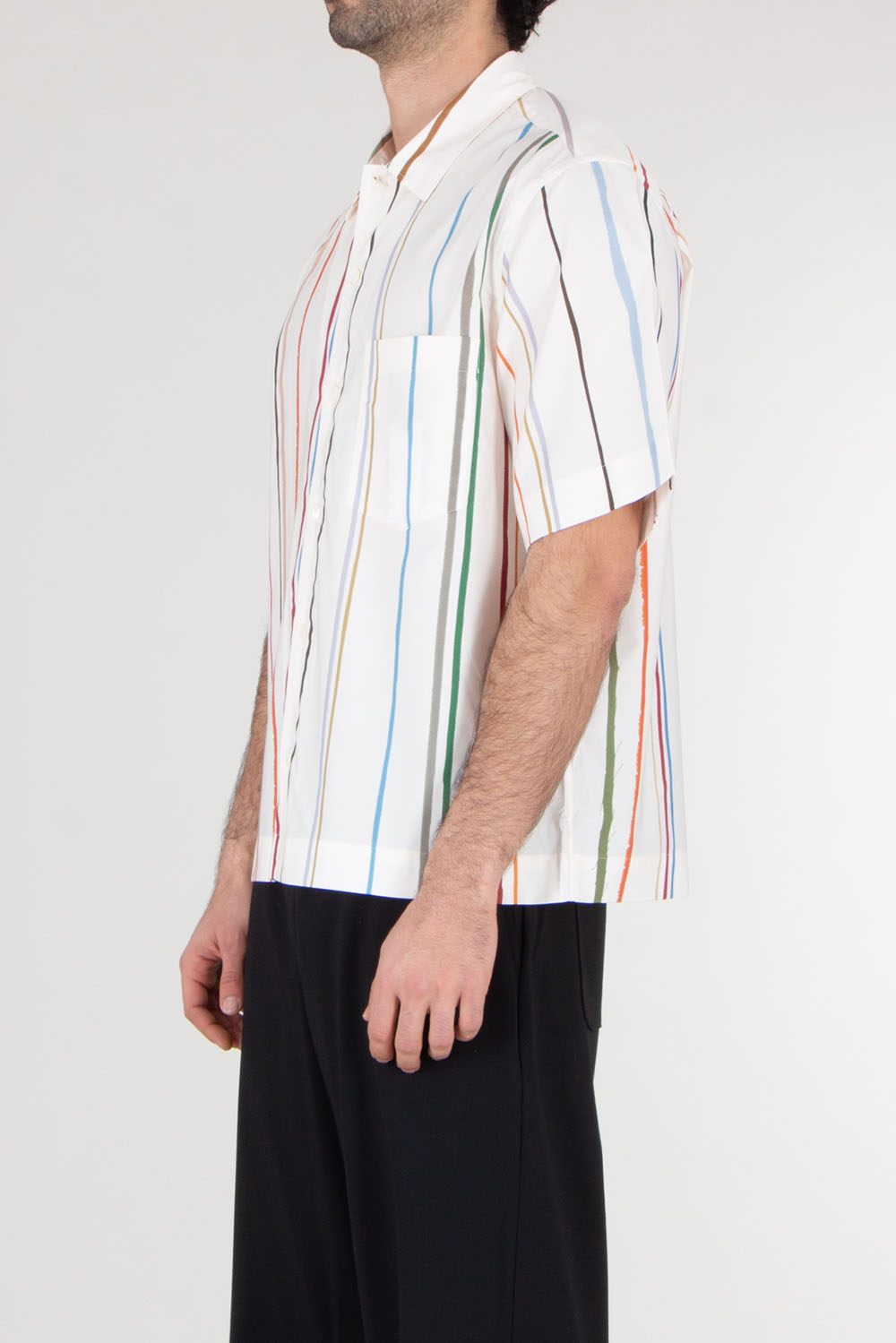 PAUL SMITH Relaxed Fit Painted Signature Stripe  Short Sleeve Shirt