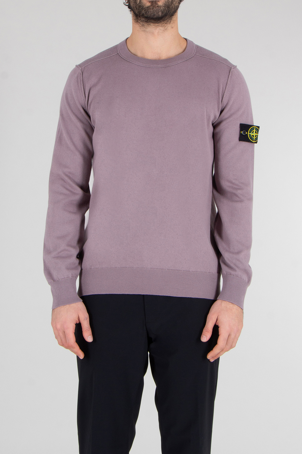 STONE ISLAND Regular Fit Light Raw Hand Organic Cotton Crew Neck Sweater
