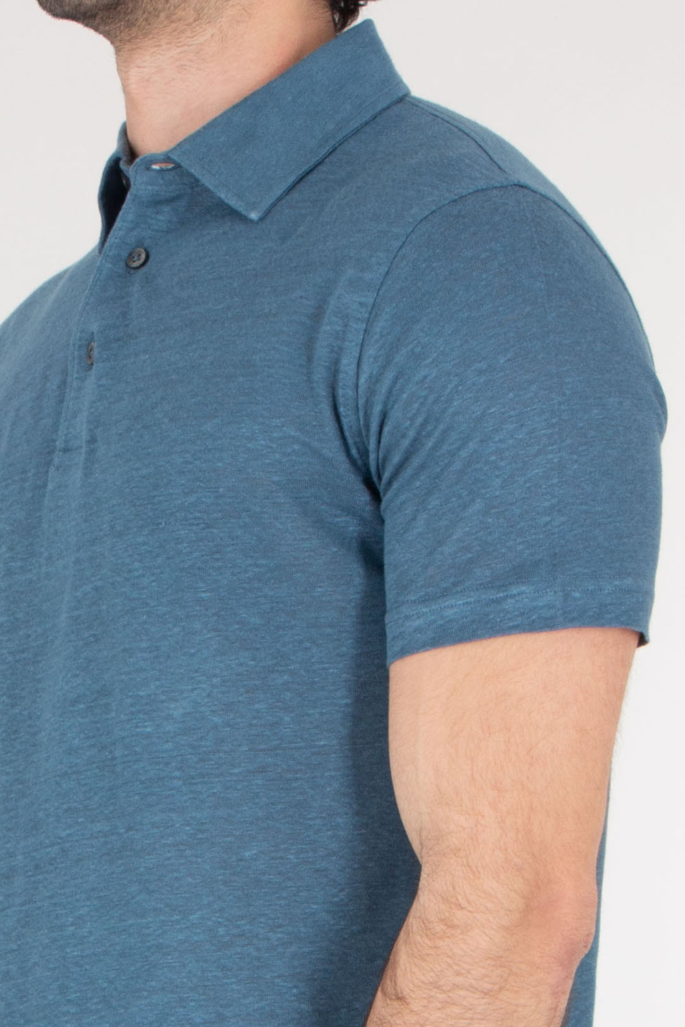 AURÉLIEN Slim Fit Linen Polo Shirt