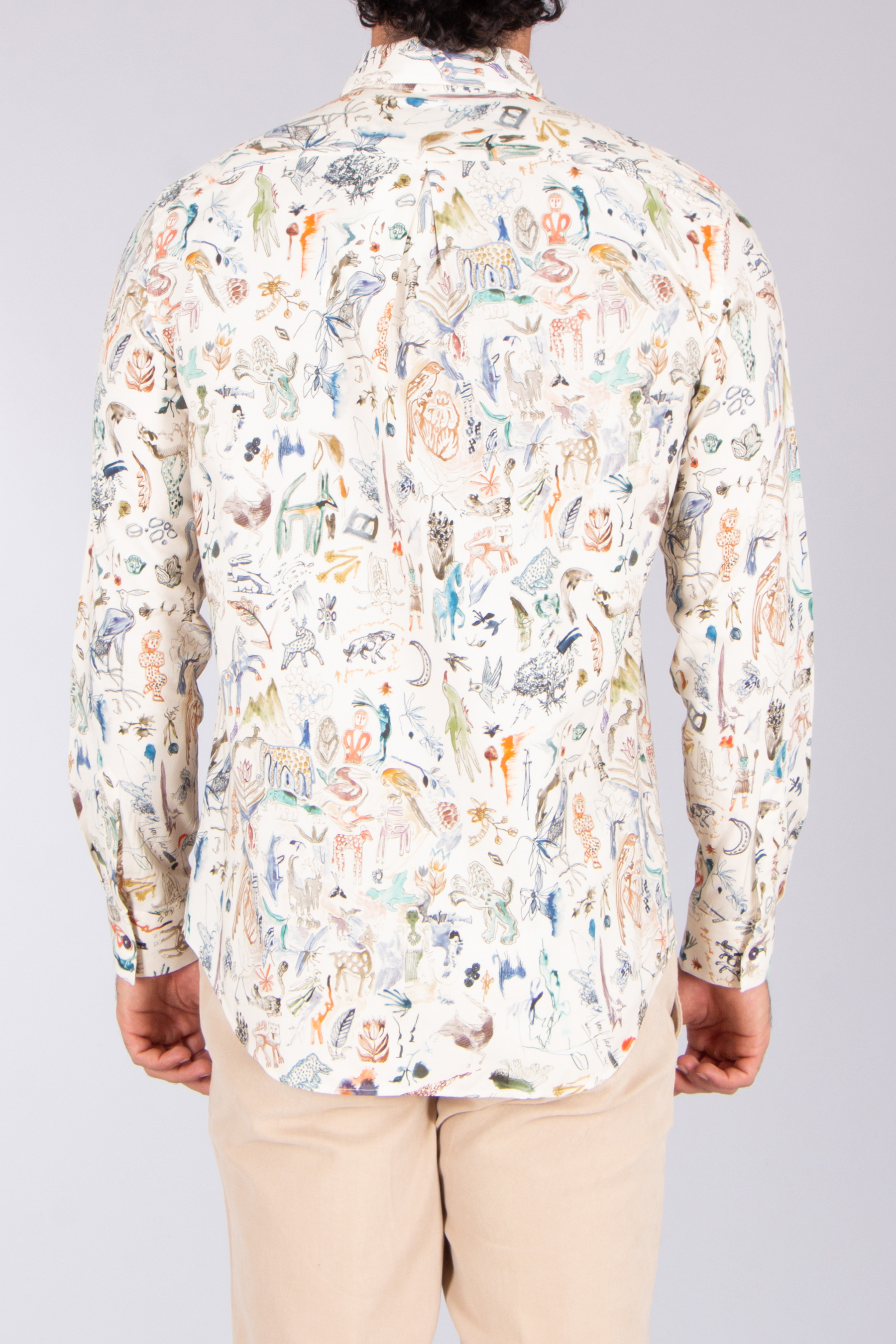 PAUL SMITH Tailored Fit Little Beasts Print Viscose-Cotton Blend Shirt Bekleidung, Langarm, Ärmel, Muster, Hemd